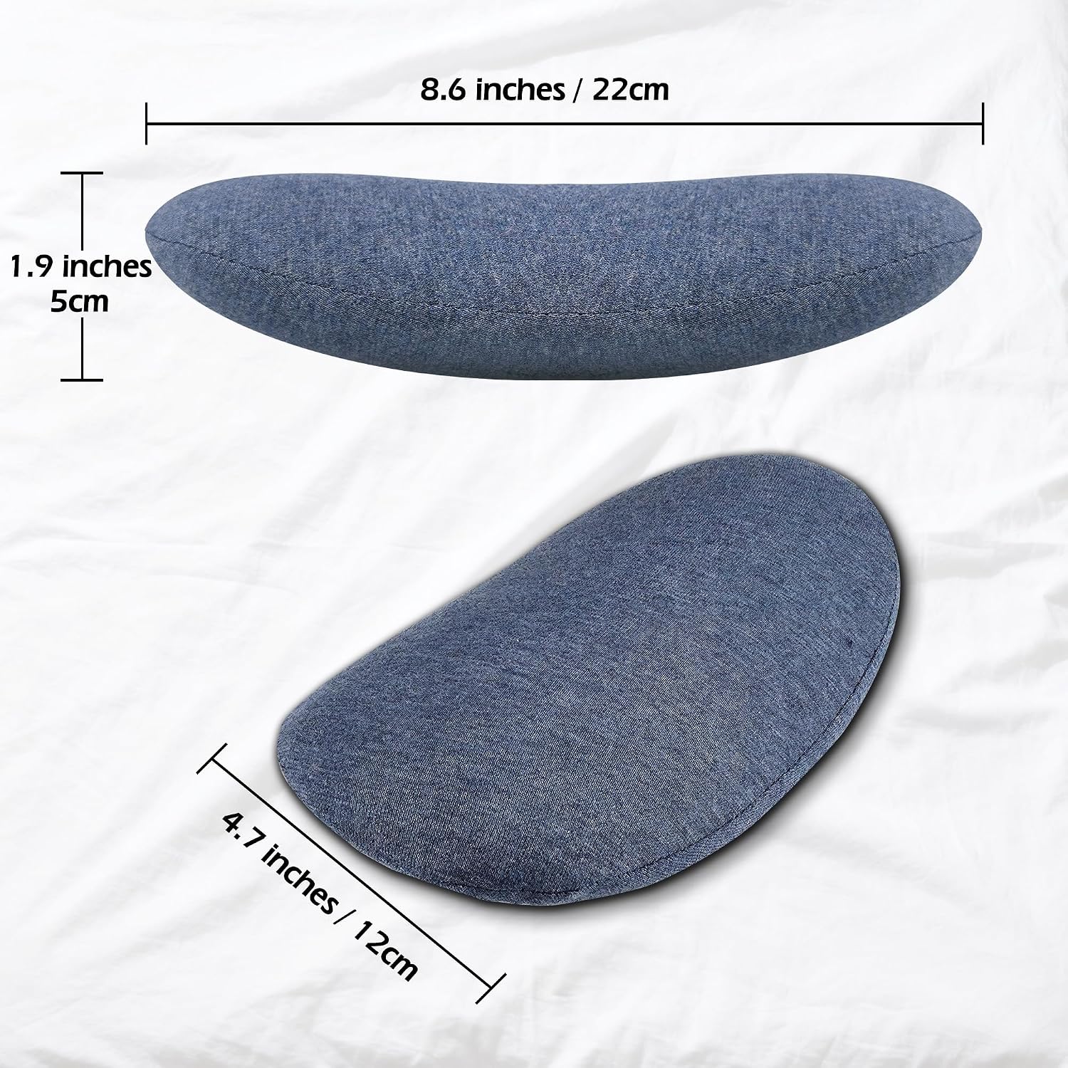 Mini Memory Foam Side Sleeper Pillow Small Face & Neck Support Pillow with Washable Cover – Ergonomic Facial Pillow for Face or Neck Support Hand Replacement Pillow for Sleep Comfort - Blue