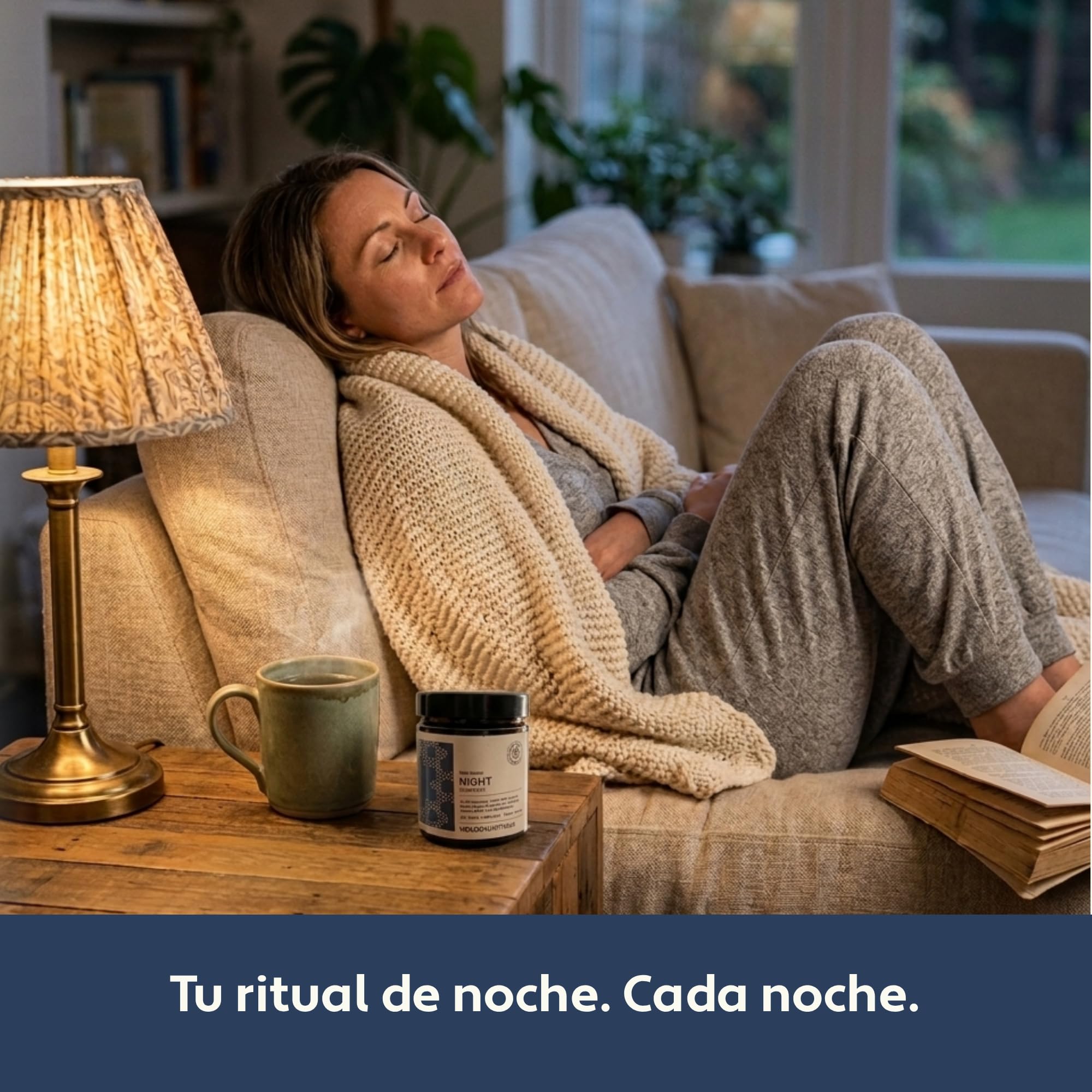 Night Support | Suplemento Natural para Dormir con Magnesio, Melisa, Lúpulo y Manzanilla | Relájate y Descansa de Verdad | 60 Cápsulas Veganas
