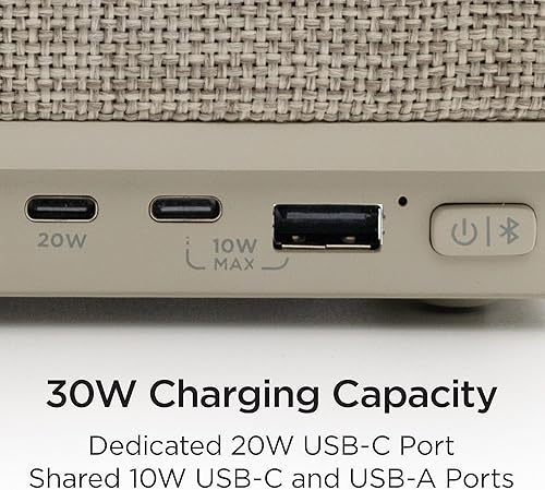 Vista 4 de iHome PowerPlant - Estación de carga con altavoz Bluetooth, suculenta sintética con estación de carga USB para iPhone, Android y más (iPP60)