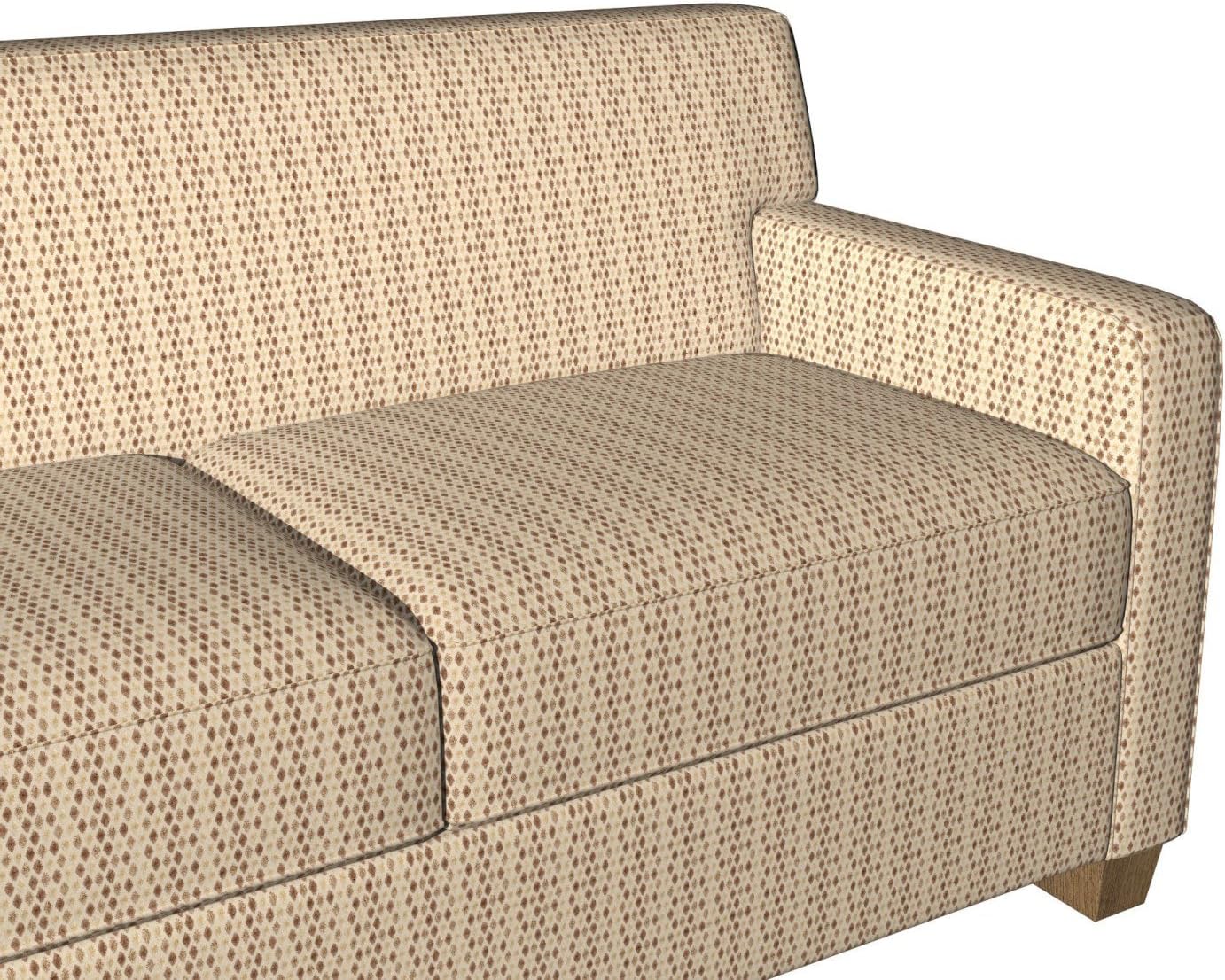 B0790A Brown and Beige Diamonds Cut Velvet Upholstery Fabric by The Yard- Closeout