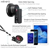 Xenvo Pro Lens Kit for iPhone and Android, Macro and Wide Angle Lens with LED Light and Travel Case Black