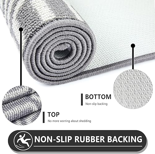 Miniatura 18 de REFETONE Alfombra de pasillo, 2 x 8 pies de largo, tapetes para interiores para pasillos, alfombra de entrada de goma antideslizante, alfombra