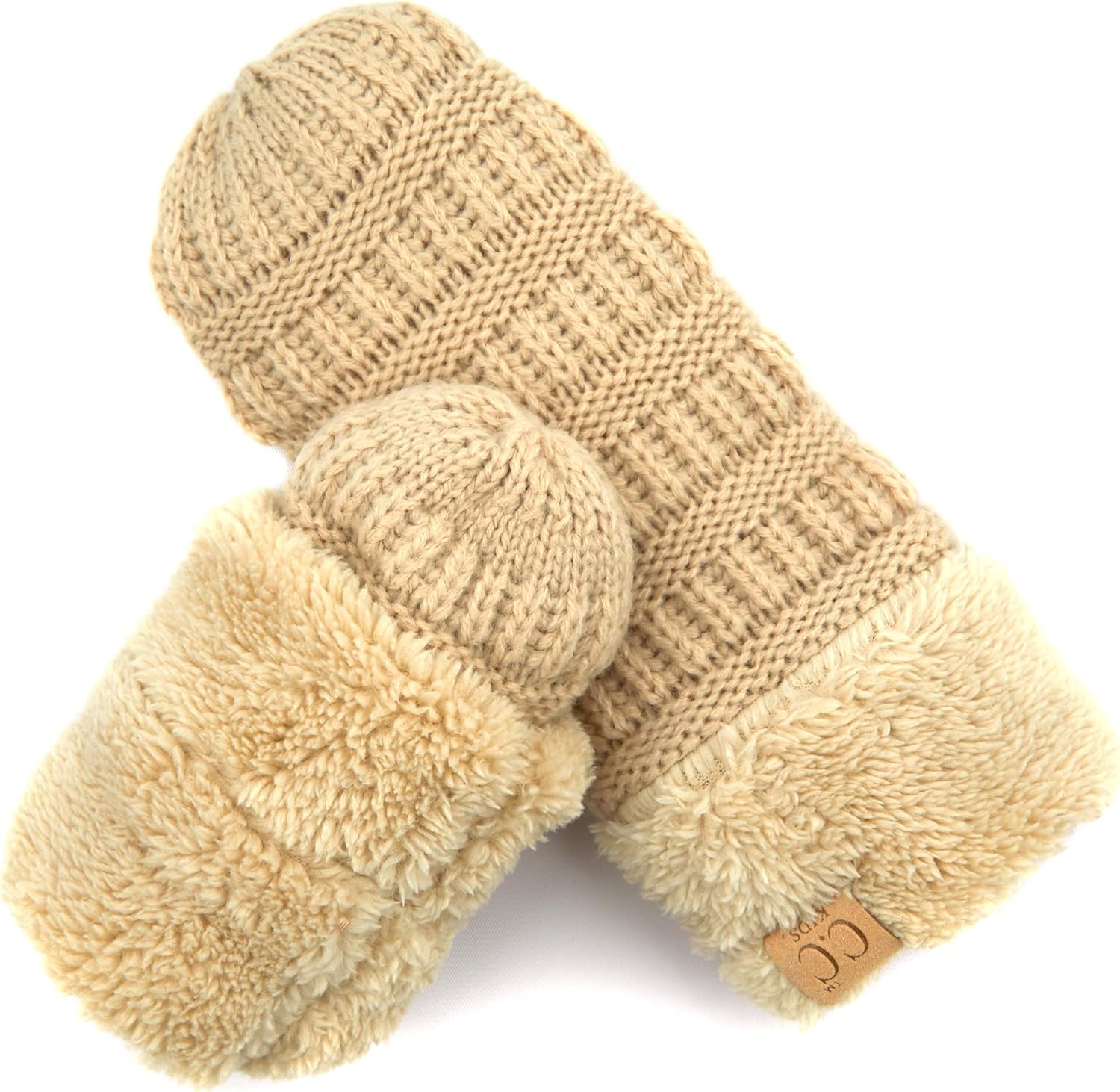C.C Colorful Ribbed Knit Children's Mittens – Warm, Soft & Cozy Winter Gloves