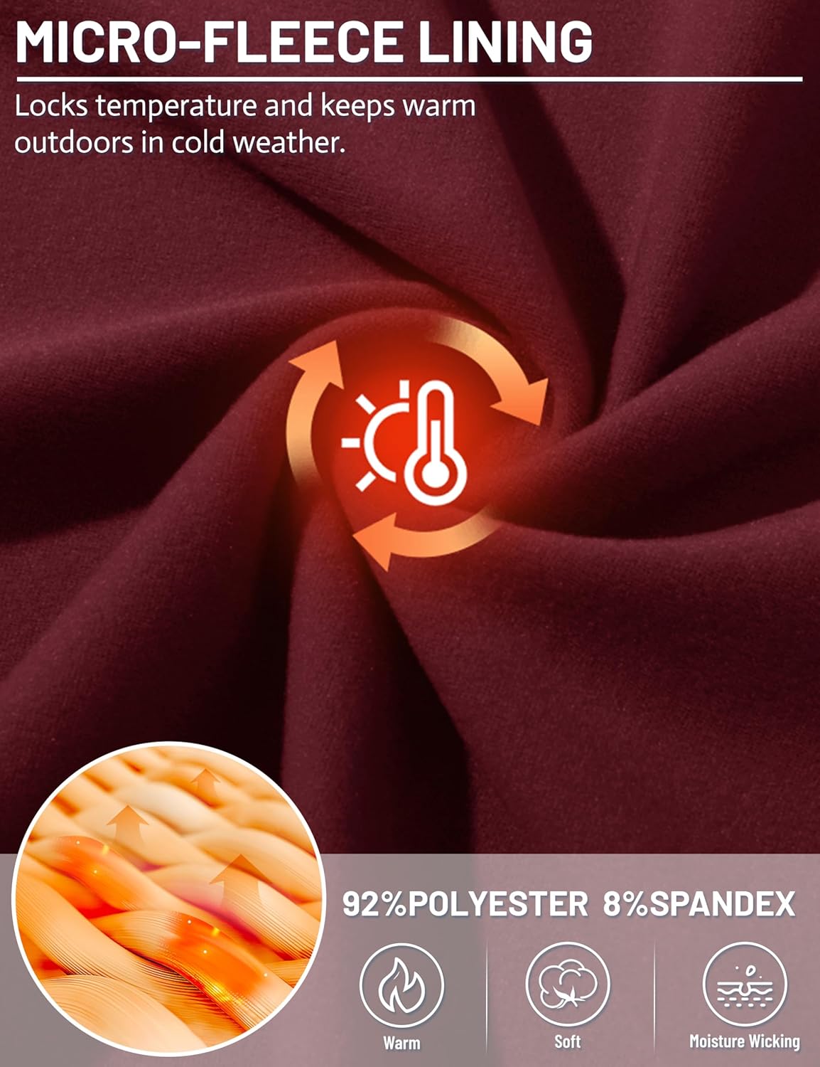 TACVASEN Men's Thermal Shirt Long Sleeve Fleece Lined Base Layer Lightweight Athletic Undershirt Winter Tops Workout - Image 4