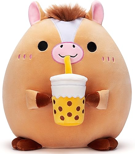 Almohada de caballo original de 13.5 pulgadas, juguete de peluche de gran tamaño, suave y adorable, regalo para niños, mujeres y niñas