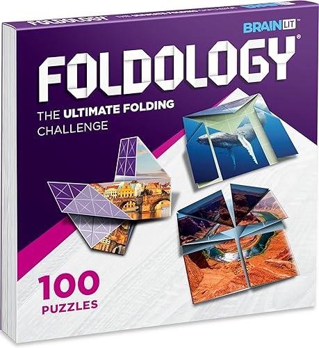Foldology - Juego de rompecabezas de origami | Pruebas de ingenio prácticos para niños, adolescentes y adultos | 100 desafíos