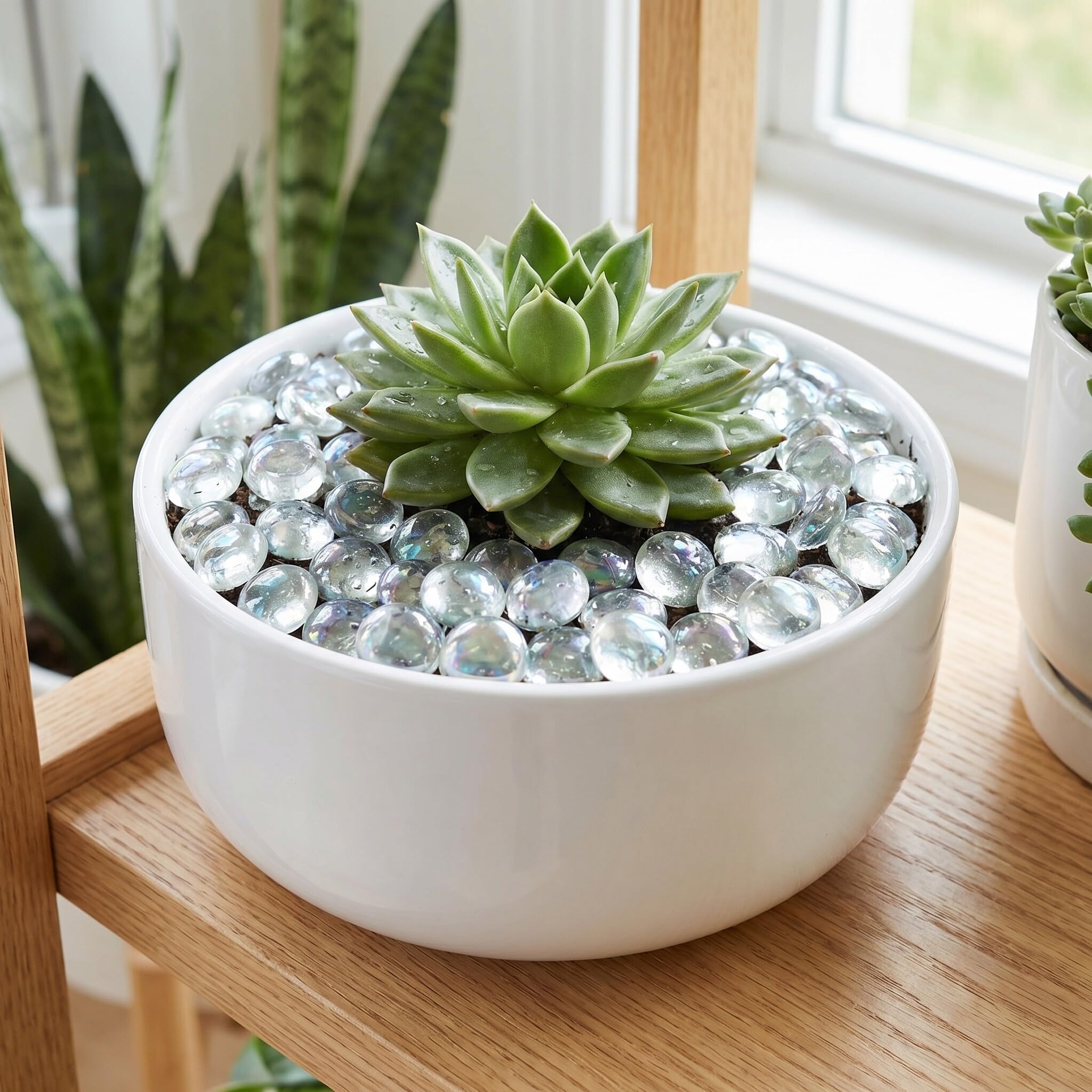 Sassi di Vetro Piatti e Trasparenti 17-19 Mm per Decorazioni da Giardino e Terrari, Resistenti allo Sbiadimento alla Scheggiatura, Confezione da 1800g
