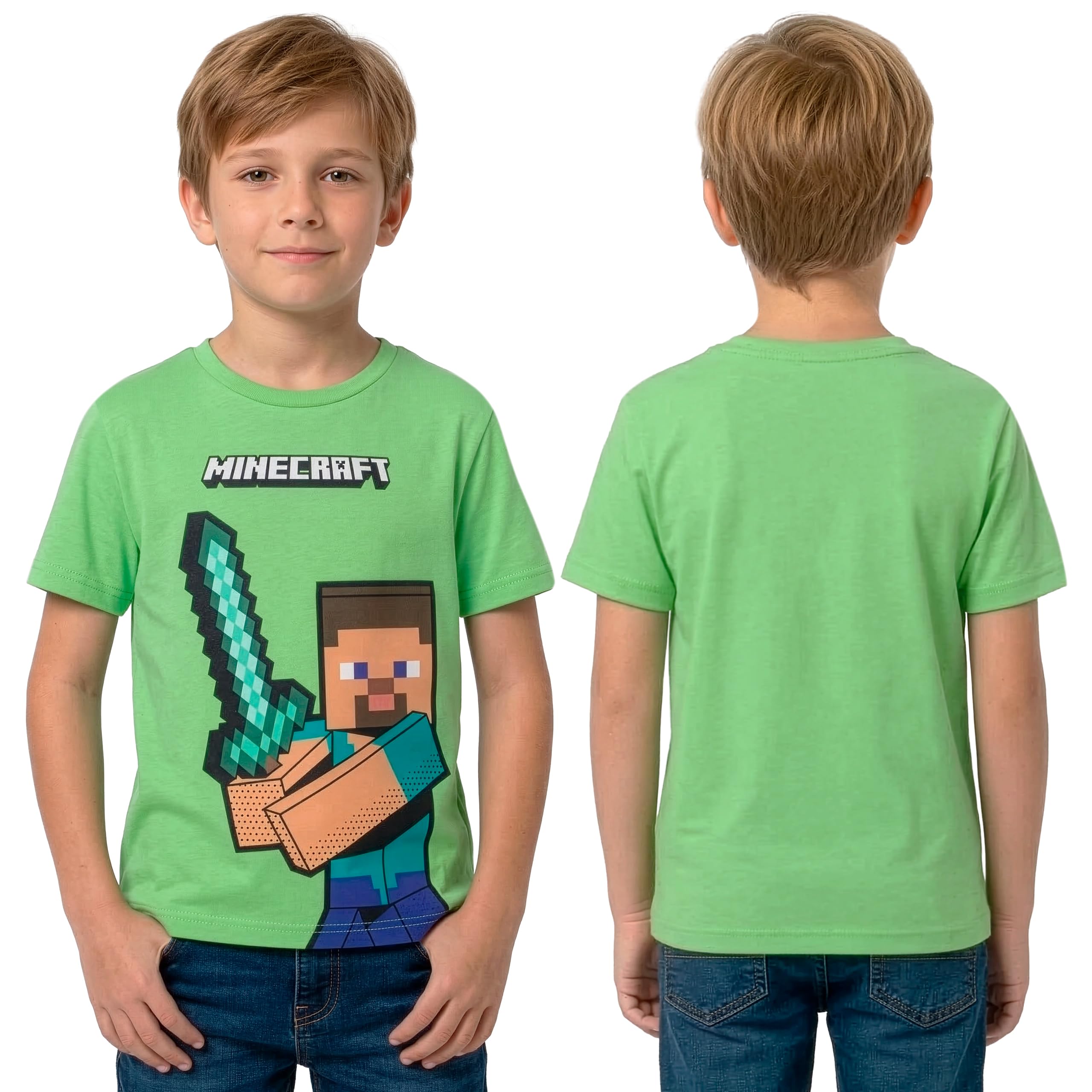Minecraft Shirt For Boys, Gaming Summer Top For Kids, Multipack Boys Tshirts - 3