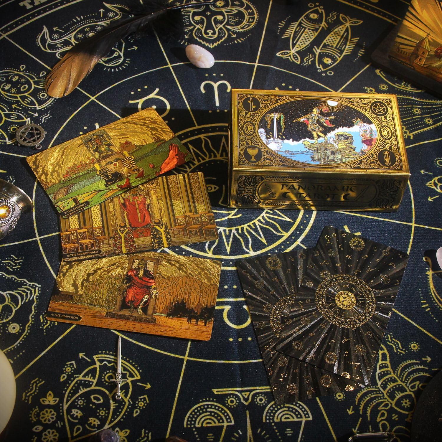 De Tarot-Panorama clásico wettaro, Tarot para Principiantes, lámina de Oro Impermeable Pet