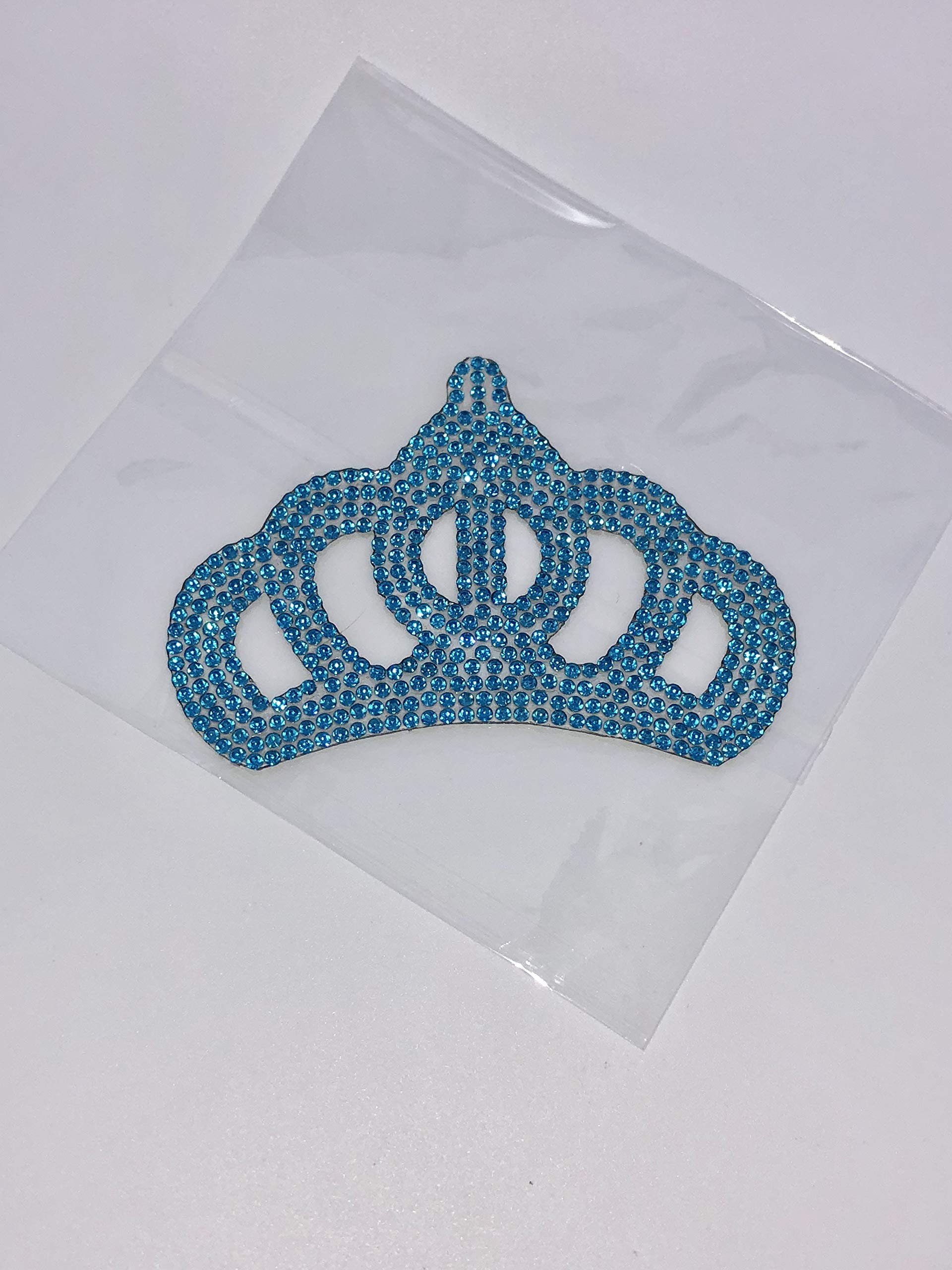 Toppa Termoadesiva Con Cristalli Strass A Forma Di Corona - 7x11 Cm - Per Abiti, Cuscini, Tute Baby