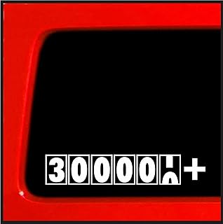 300,000+ Miles Decal - Funny High Mileage Club Bumper Sticker for Car Truck JDM Diesel- Vinyl Die Cut Window 1.3"x7" White Made in USA