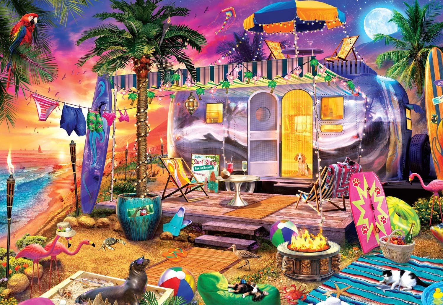 Buffalo Games - Jeff Haynie - Beach Holiday - 2000 Piece Jigsaw Puzzle for Adults Challenging Puzzle Perfect for Game Nights - Finished Size is 38.50 x 26.50