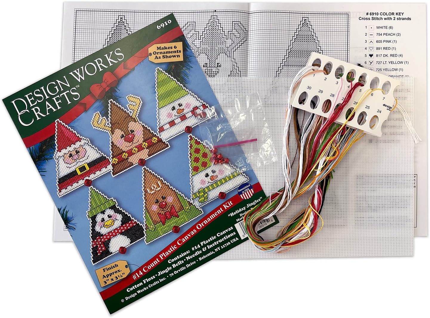 Design Works Crafts Holiday Jingles Counted Cross Stitch Ornament Kit - Set/6