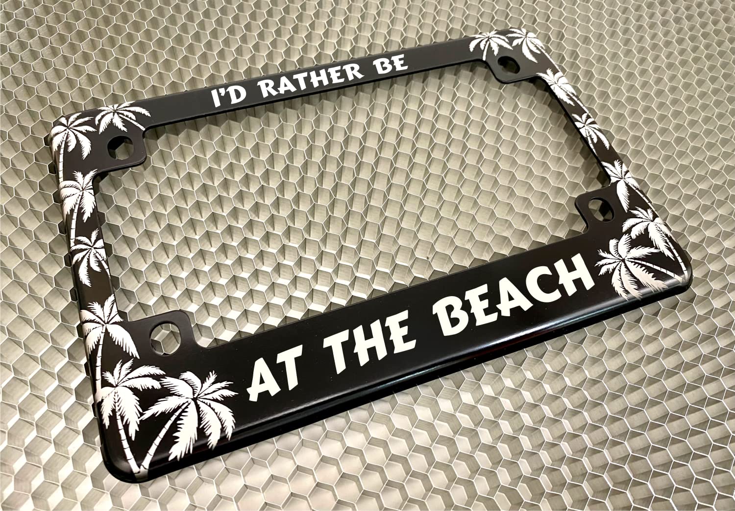 Motorcycle Personalized Tropical Palm Trees Design Anodized Aluminum Custom Lic
