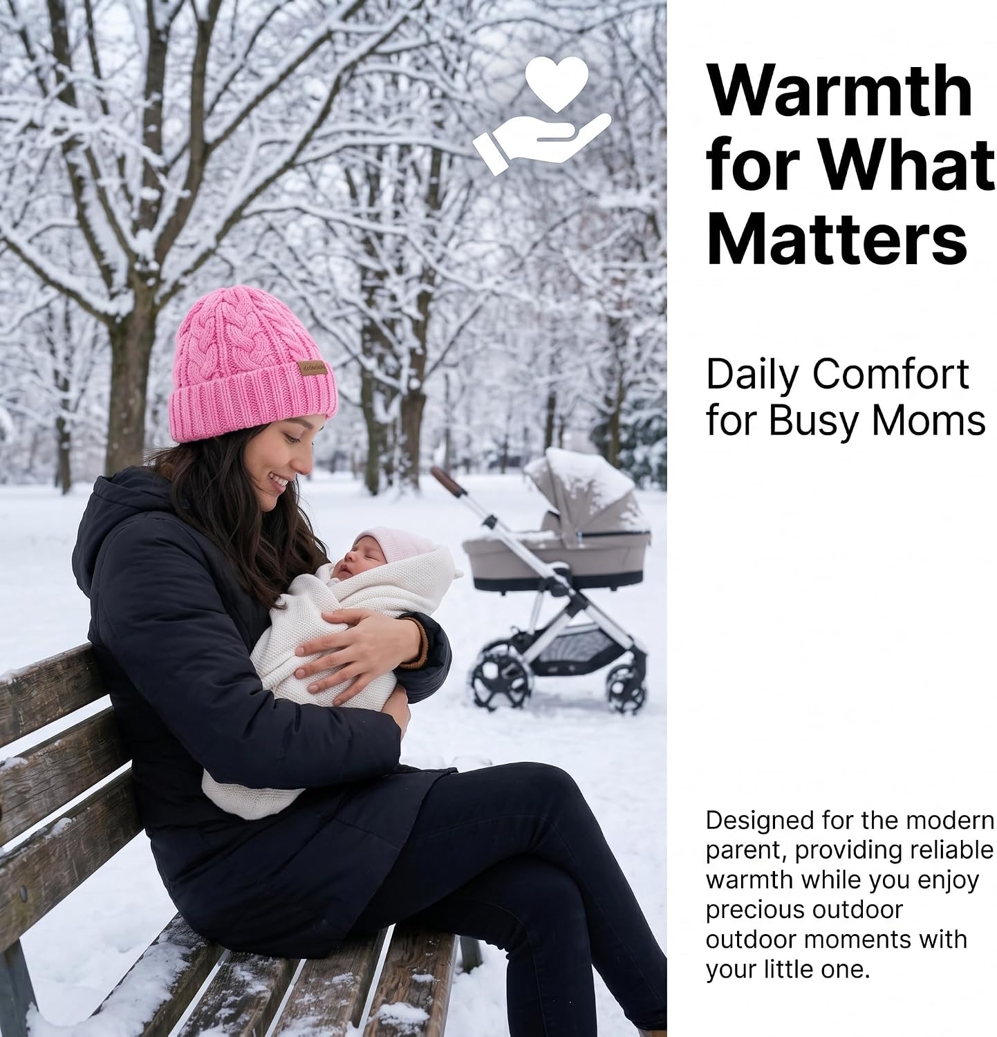 Winter Hats for Women Cable Knit Chunky Skull Cap Fleece Lined Thick Fold Cuff Beanie hat
