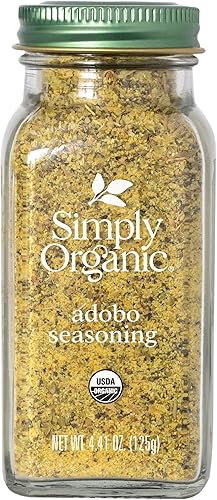 Simply Organic Adobo Seasoning, certificado orgánico, sin OMG, 4.41 onzas, paquete de 6