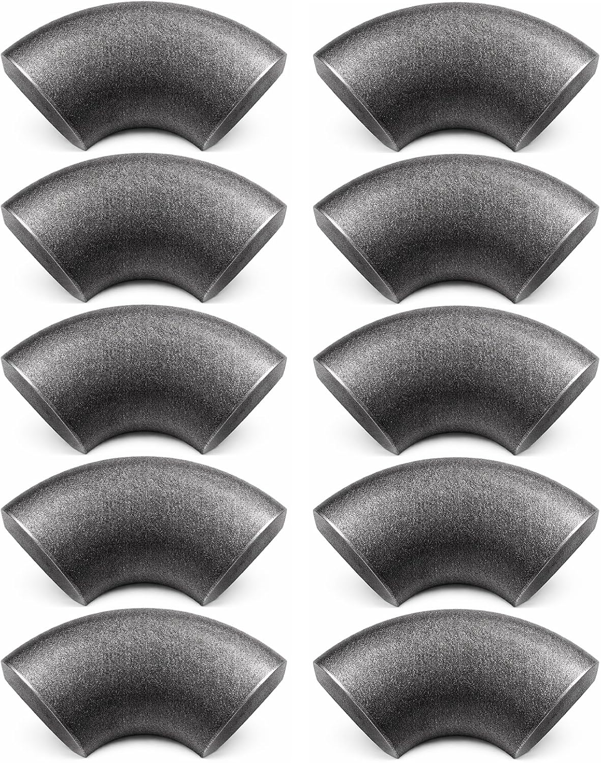 10 Pack 1-1/2" Carbon Steel 90° Butt Weld Elbow, Beveled Ends, Weldable Pipe Fitting, Sandblasted & Oiled Finish for Structural, Industrial, Fabrication Use