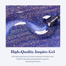 RARJSM Glitter Gel Nail Polish Bluish Purple Chunky Iridescent Rainbow Sparkle Holographic Small Flakes Shimmer Diamond Gel Polish Single Bottle Soak off UV LED Cured for Home Salon Manicure 15ML