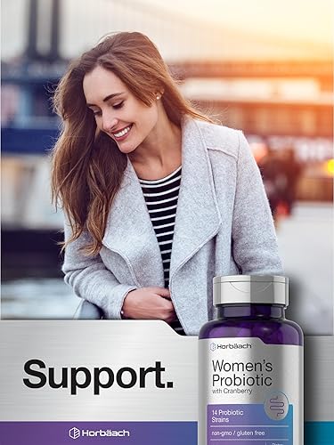 Miniatura 7 de Horbäach Probiótico para mujeres con arándano 90 cápsulas vegetarianas Suplemento dietético con 14 cepas probióticas Suplemento sin OMG, sin