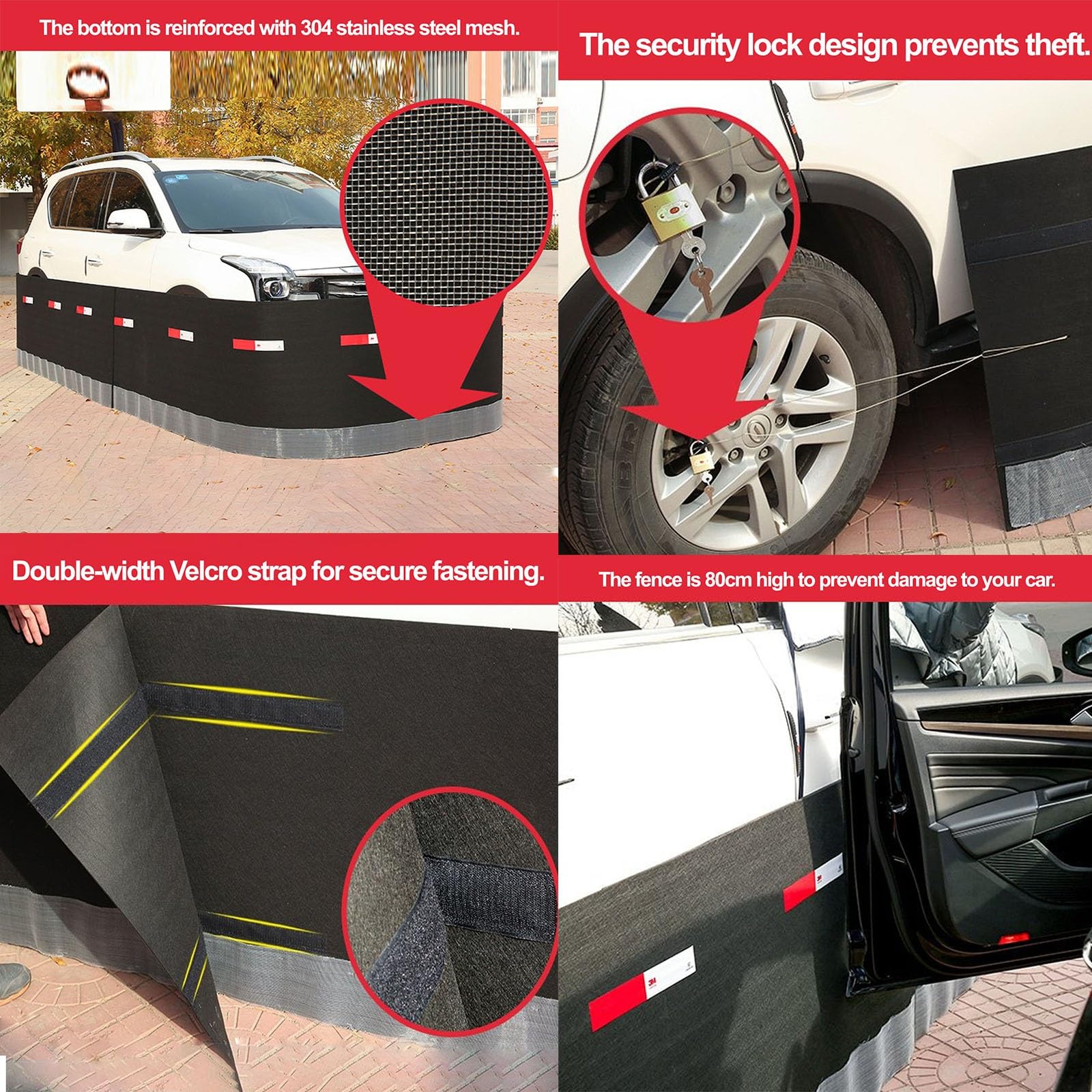 Material para La Parte Inferior de La Caravana, Faldón con Malla De Hierro en La Parte Inferior, Faldón para Remolque con Tira Reflectante(43ft/13m Length)