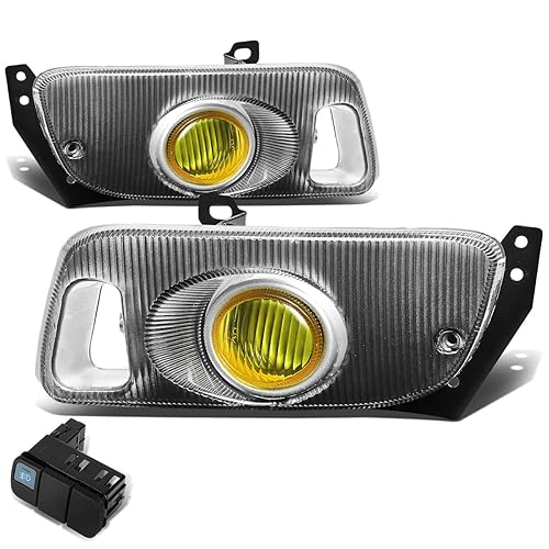 DNA MOTORING FL-HC922-AM Farola antiniebla para parachoques delantero del conductor y del pasajero Mejora la visibilidad [Compatible con Honda Civic Coupe/Hatchback 92-95]
