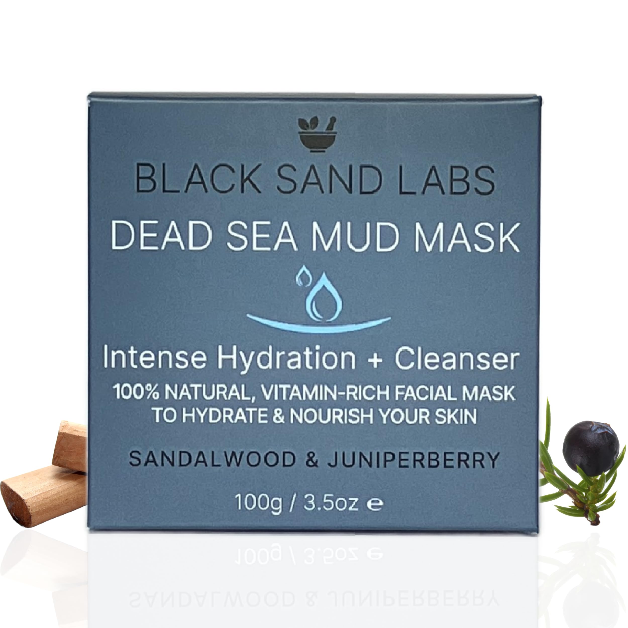 Black Sand Labs Premium Dead Sea Mud Mask, Intense Hydration & Cleanser with Argan Butter & Grapeseed Oil