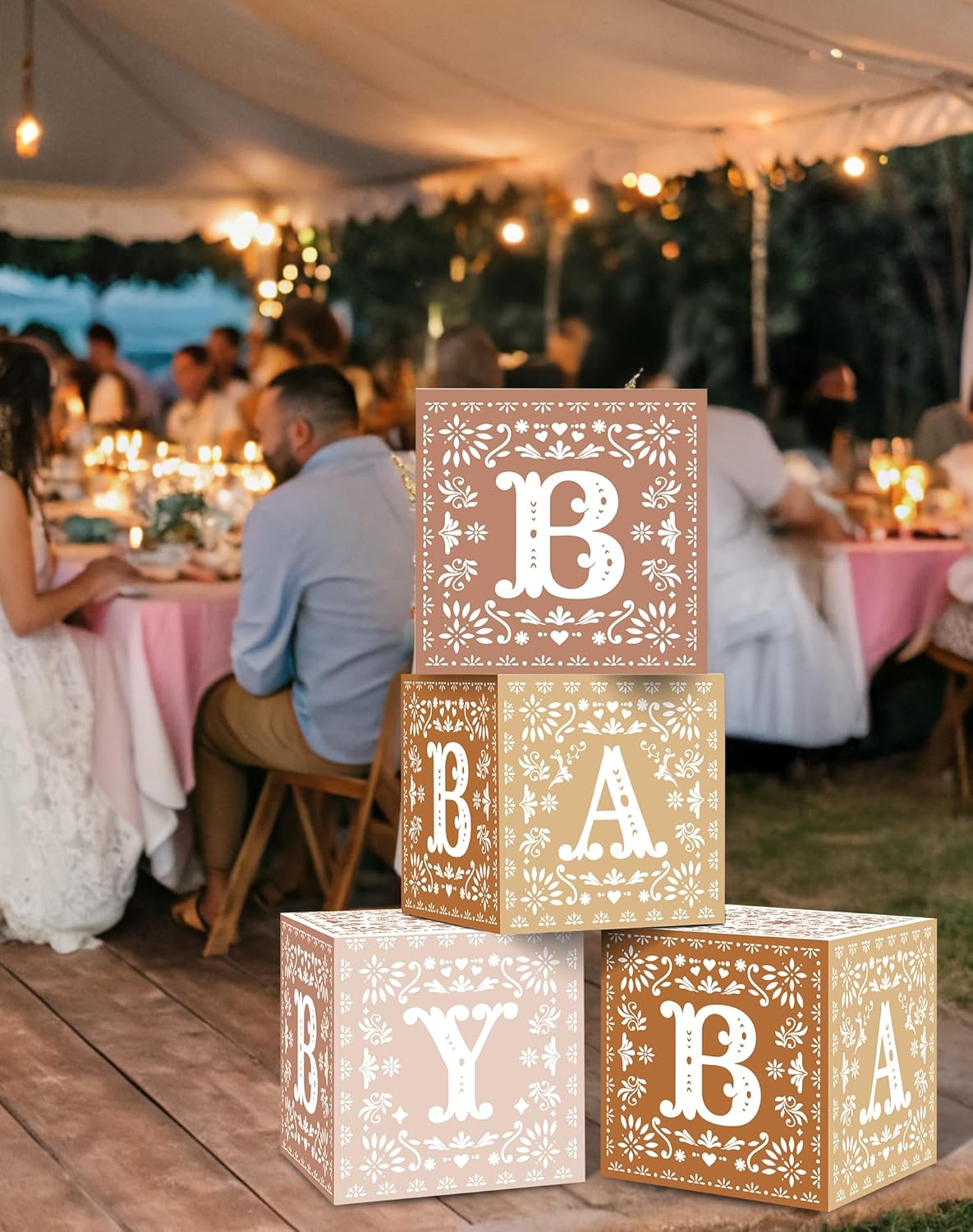 KARAQY 4PCS Cielito Lindo Party Decoration, Mexican Baby Boxes with Letters Paper Decorative Boxes for Baby Shower Gender Reveal Birthday Fiesta Party Decorations (10 * 10 * 10 Inches) - Image 5