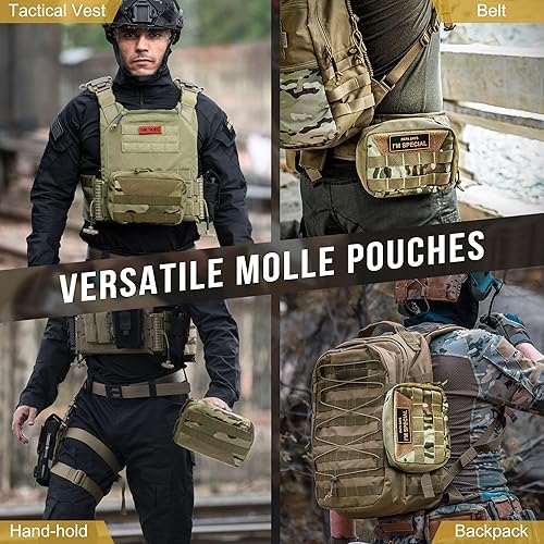 Miniatura 13 de OneTigris Tactical Molle Pouches,Large Admin Pouch Utility Tool Pouch, Multi-Purpose Molle Accessories Waist Belt Pouch Bag 8" x 5" x 2.5