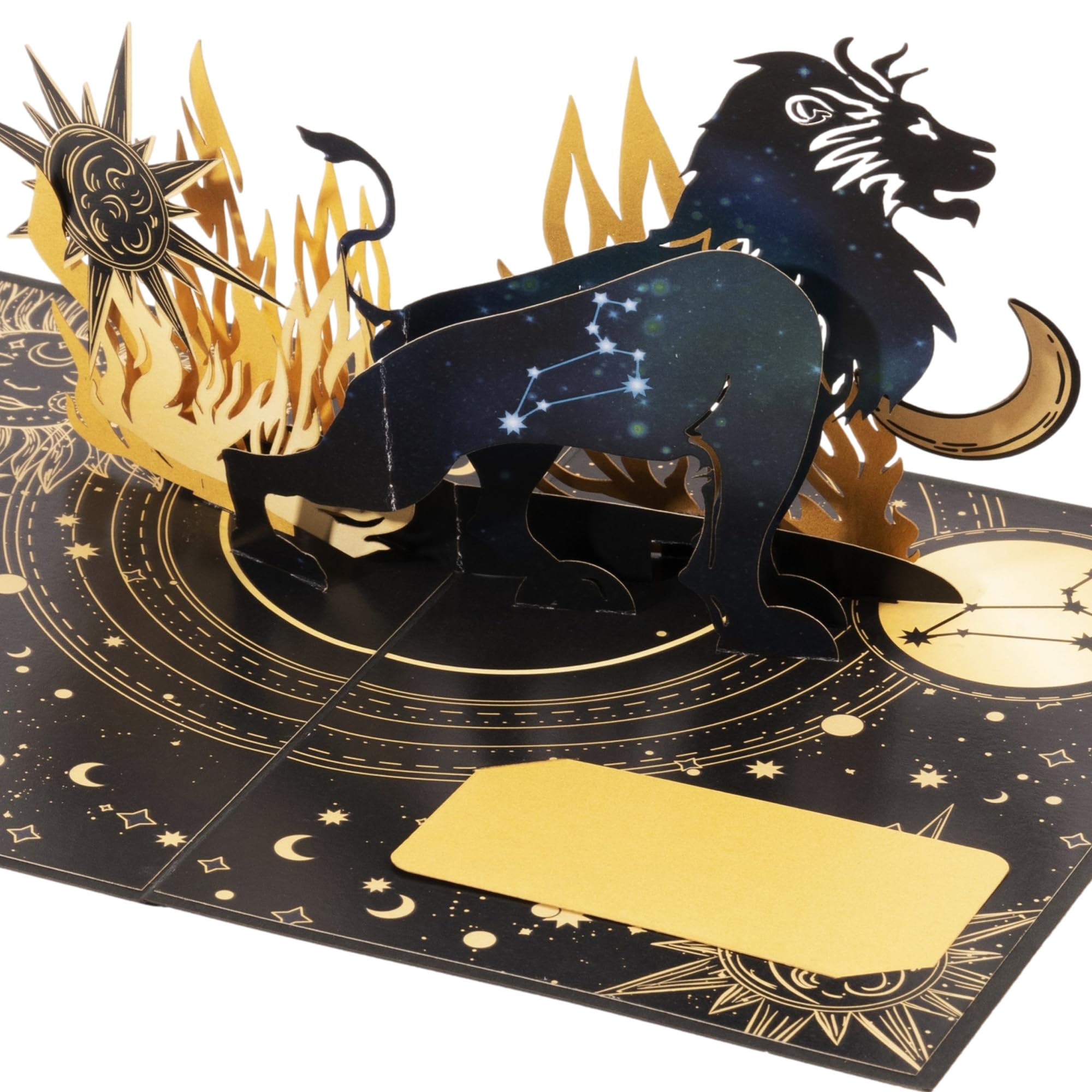 iGifts And Cards Leo Zodiac Horoscope 3D Pop-Up Card – Celestial Lion 5"x7"