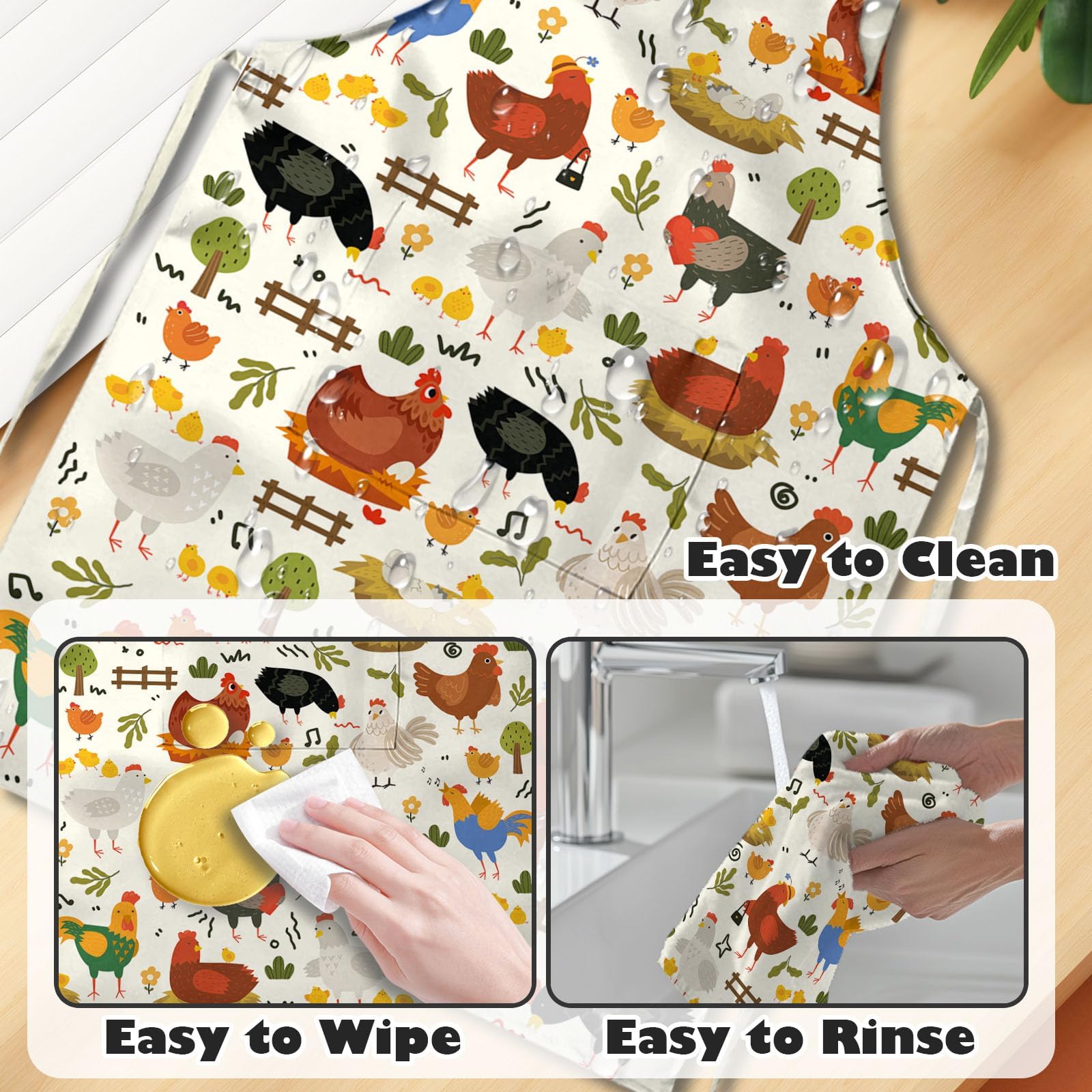 Delantal con estampado de pollo para la familia, bonito delantal de cocina para madres y padres, divertido delantal para padres e hijos, regalo de cocina ideal para familias, delantal de