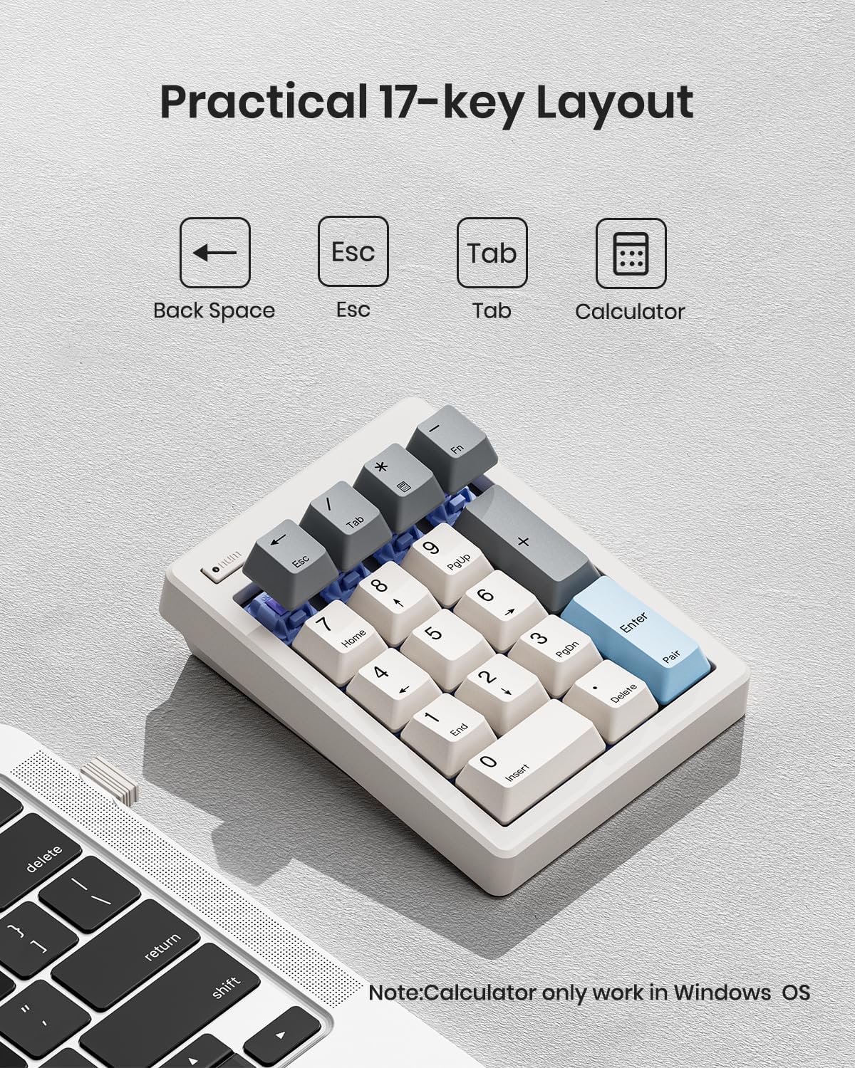 FD17 Wireless Mechanical Number Pad(Beige&Black)