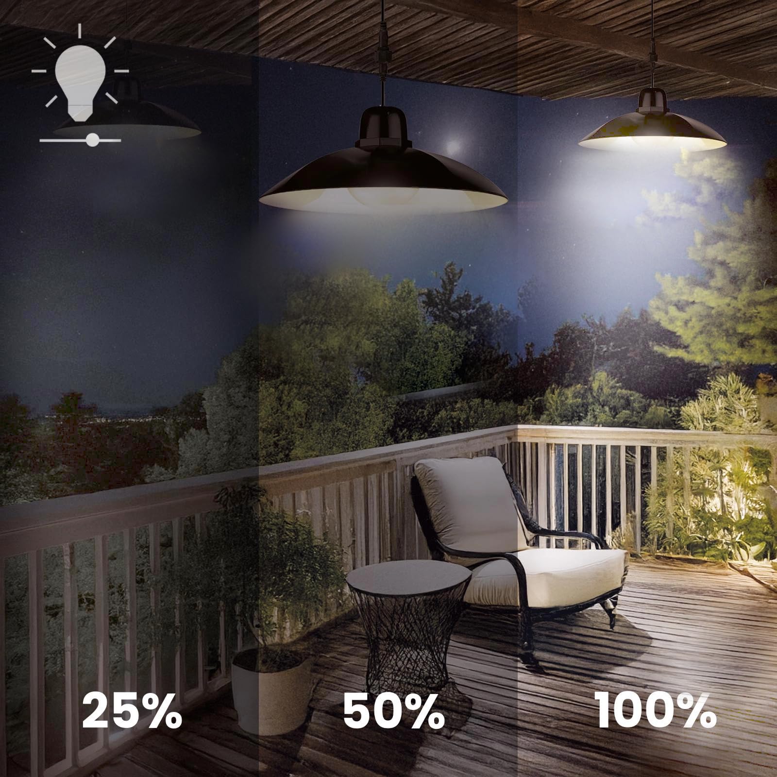Lumiled 2x Solarlampe Pendelleuchte, Hängelampe für Außen Hängend, Solar Lampe Outdoor IP44 2400mAh Kronleuchter Solar Hängeleuchte für Garten Terrasse Balkon Pavillon Neutralweiß 4000K