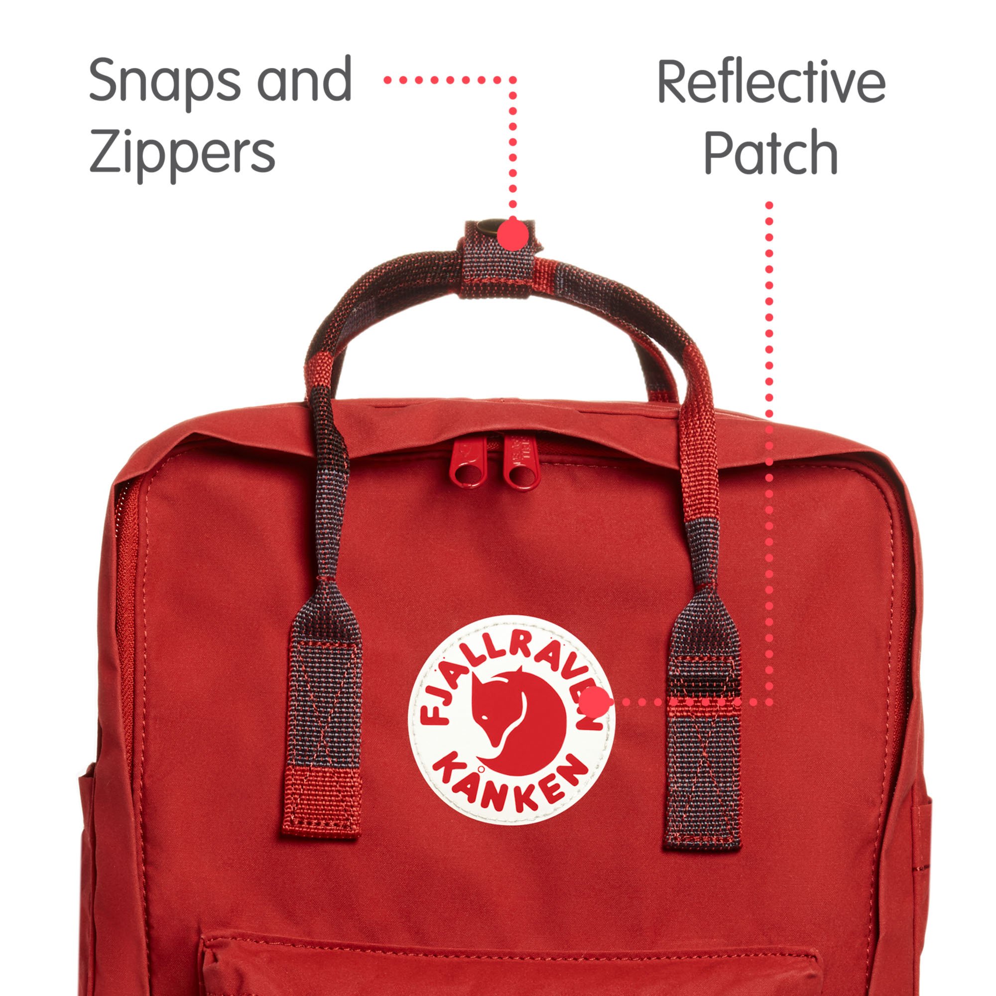 kanken deep red random blocked