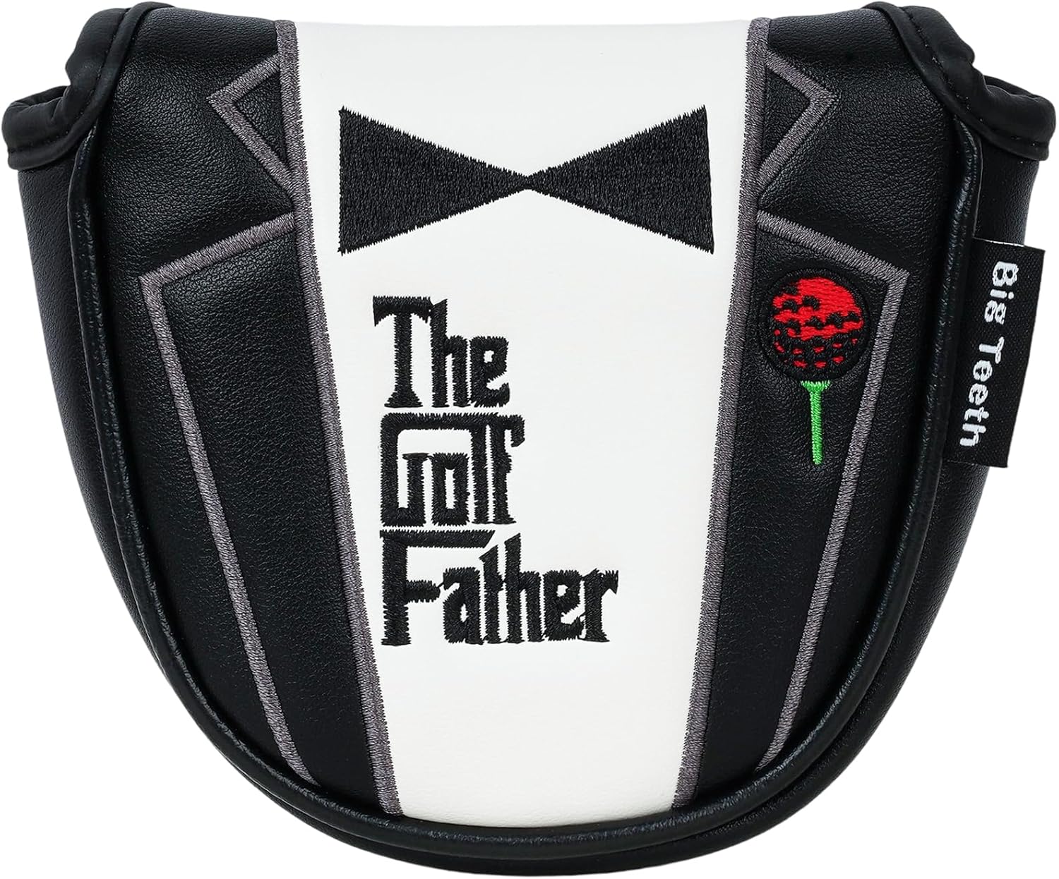 The Golf Father Funny Golf Club Covers, Driver Fairway Wood Hybrid Headcover, Mallet Putter Covers Blade Headcovers Putter Cover Magnetic, Black and White Color Iron Covers for Most Brands