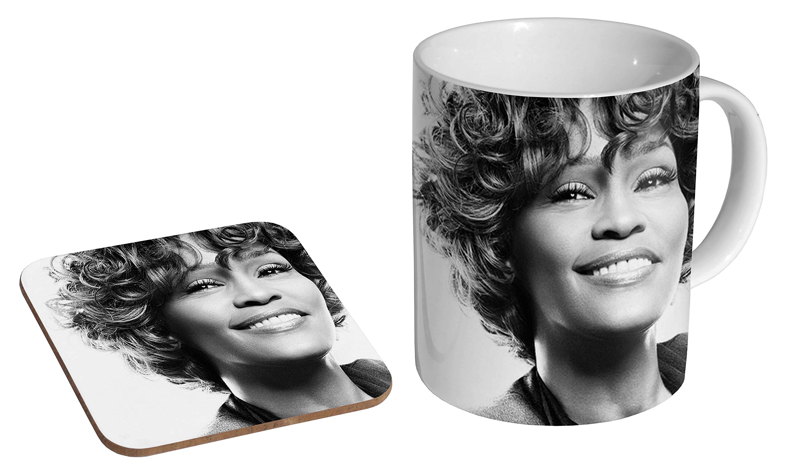 Mugmart White Whitney Houston Ceramic Coffee Mug + Coaster Gift Set …