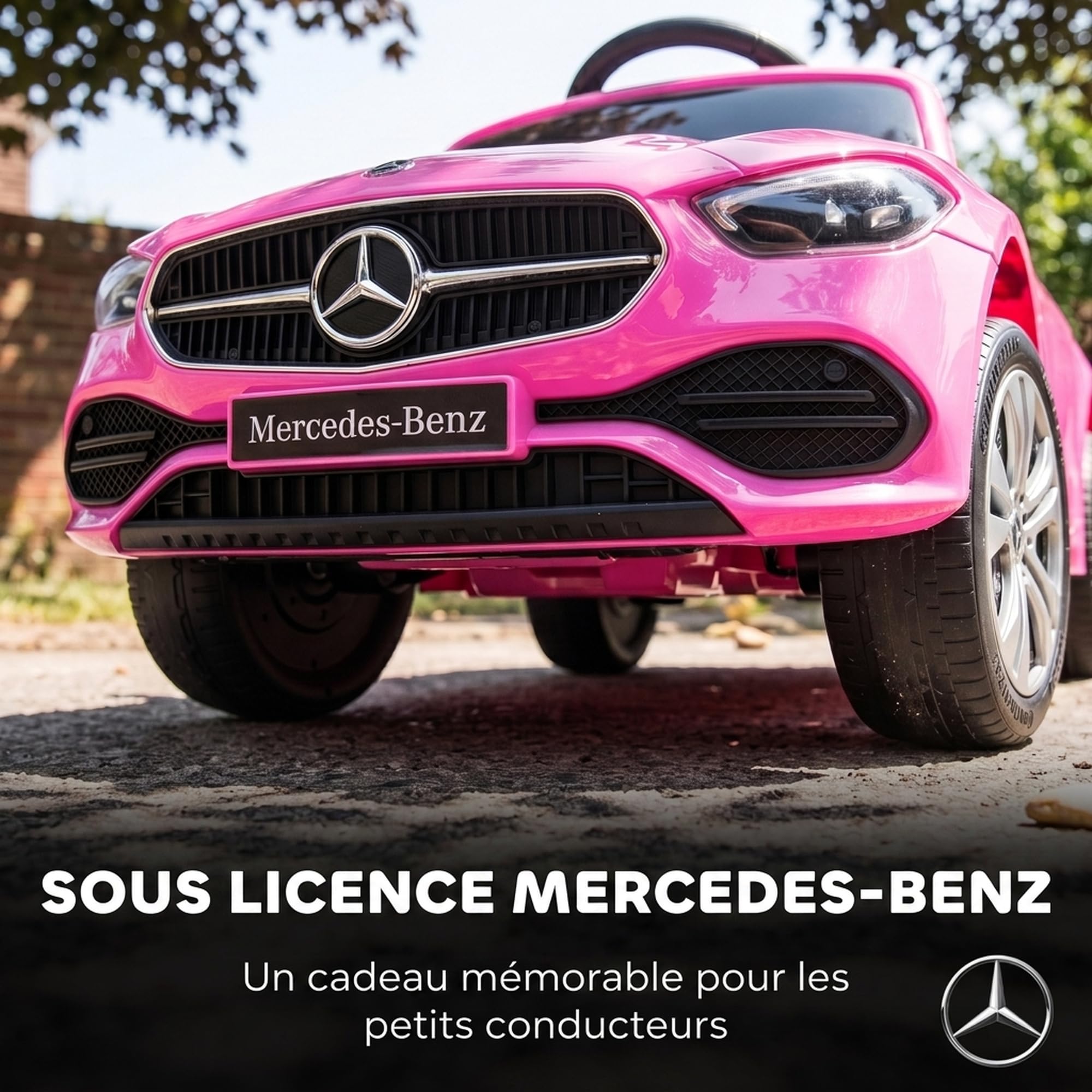 Qaba 3 w 1 Samochód pchany malucha Mercedes-Benz 18-36M Różowy