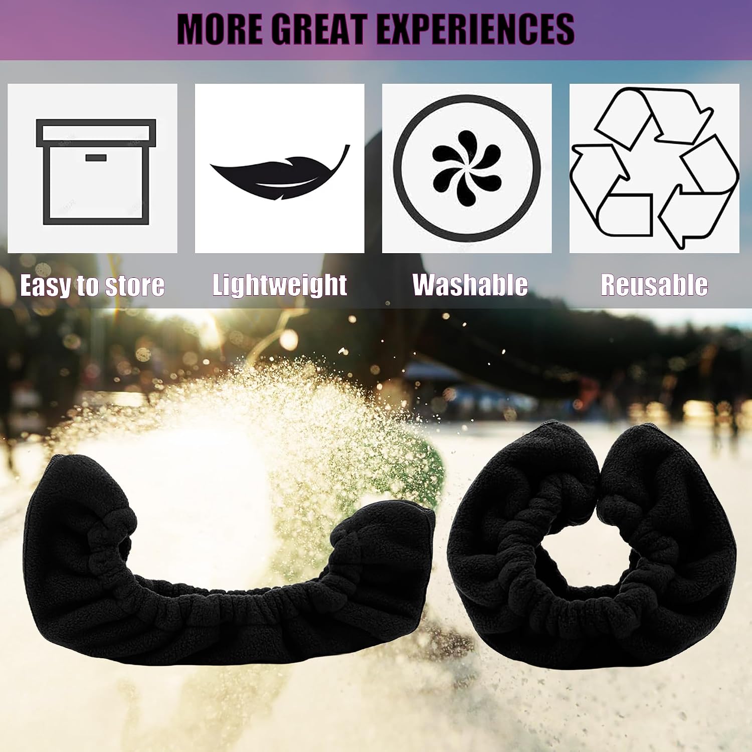 Ice Skate Blade Covers, Thickened Ice Skate Guards for Hockey Skates, Figure Skates and Ice Skates, Black