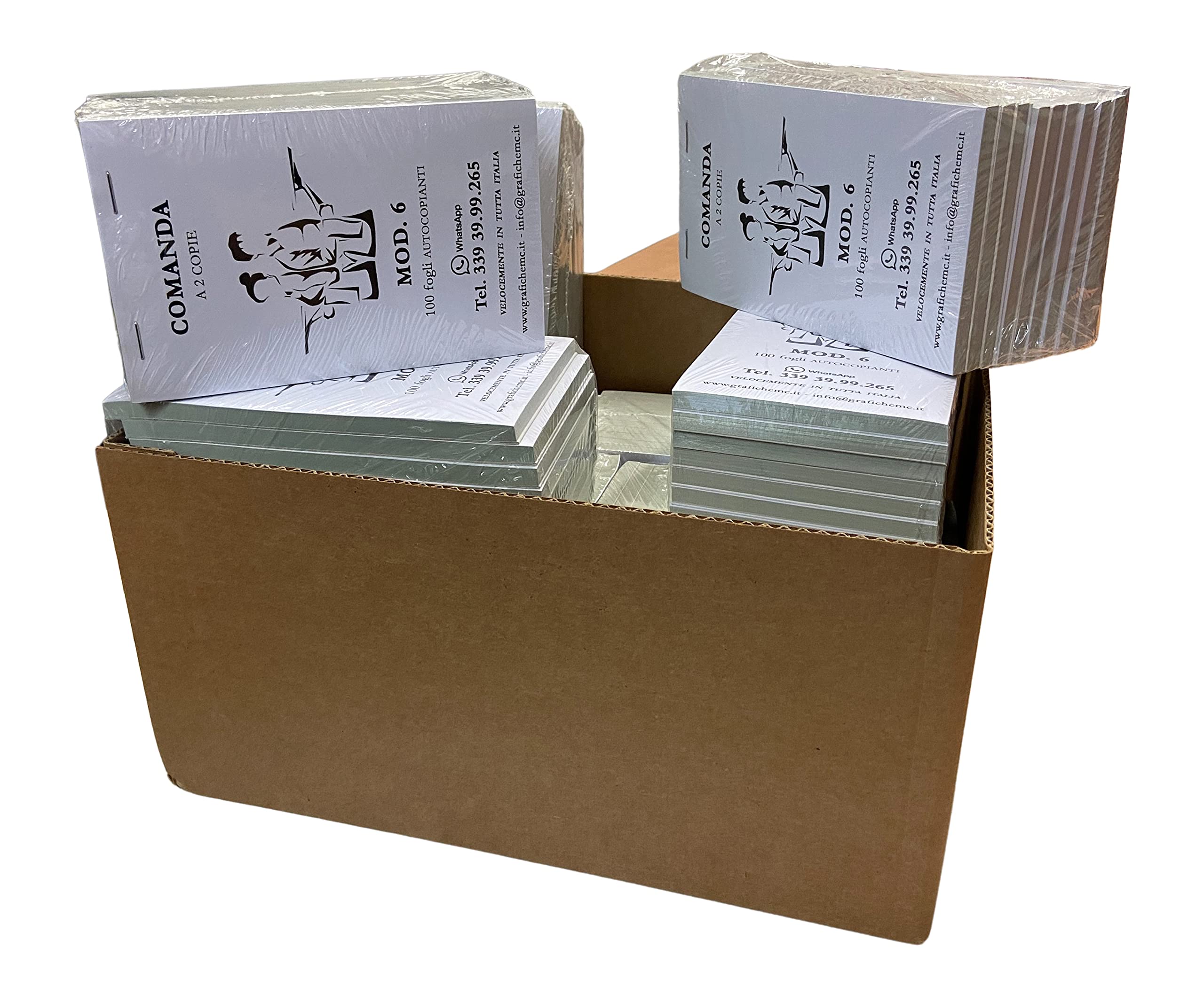 100 Blocchi Comande a 2 copie10x17 cm - 100 fogli a blocco auto copianti per ristorante pub bar pizzeria con righe