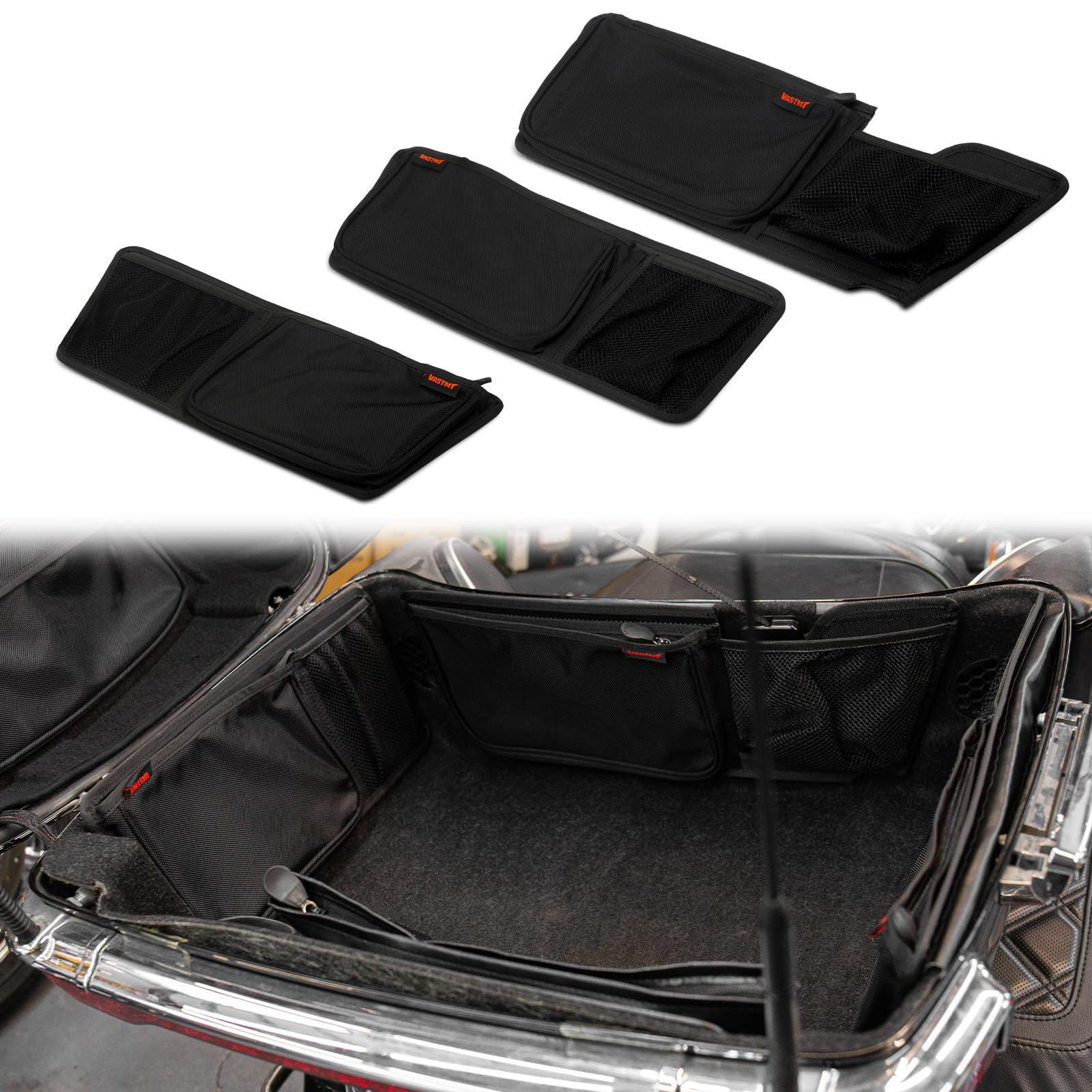 Tour Pack Wall Organizer for 2014-2023 Touring Road Glide Road King Electra Glide Street Glide and Tri Glide Equipped with King Tour-Pak Luggage