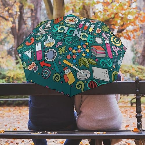 Miniatura 5 de Physics Biochemistry Science Windproof Travel Automatic Umbrella Rainproof 3 Folding Manual Rainbrella for Rain Sun