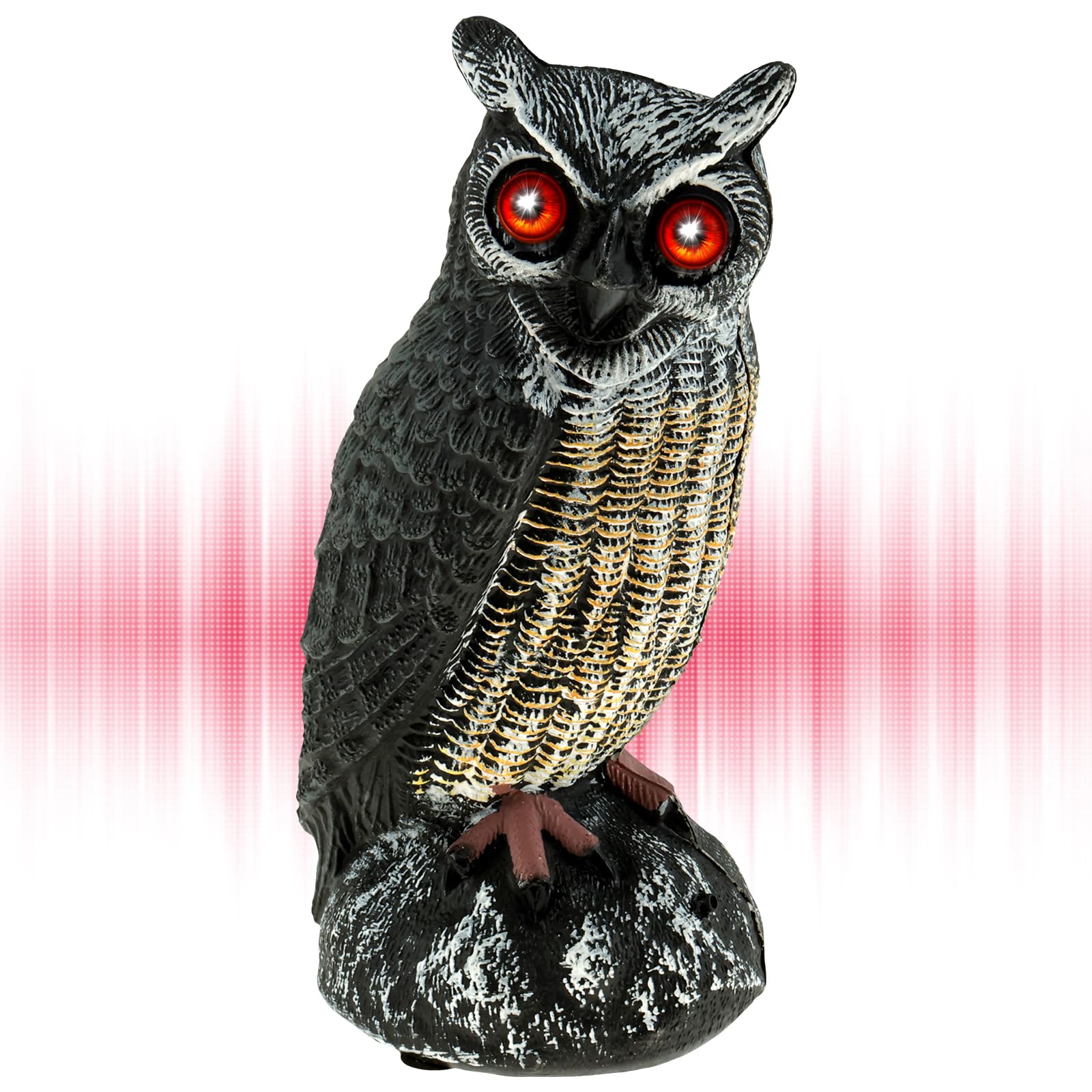 Solar Fake Owl Decoys 2 Working Modes Owl Bird Deterrent Waterproof Solar Owl Scarecrow Easy to Install Owl to Keep Birds Away Outdoor Solar Owl Decoration Enemy Bird Scare Owl for Garden Patio !