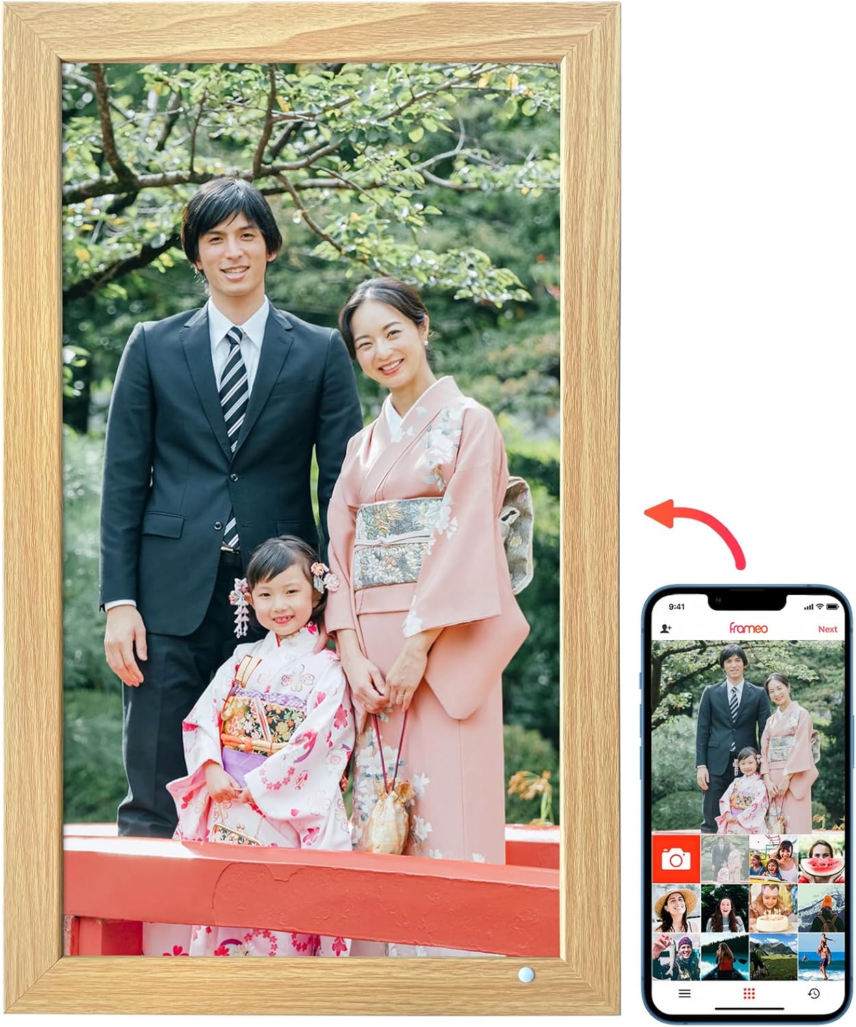 Amazon.co.jp FRAMEO デジタルフォトフレーム21.5インチ大型WiFiデジタルフォトフレーム、1920 * 1080フル