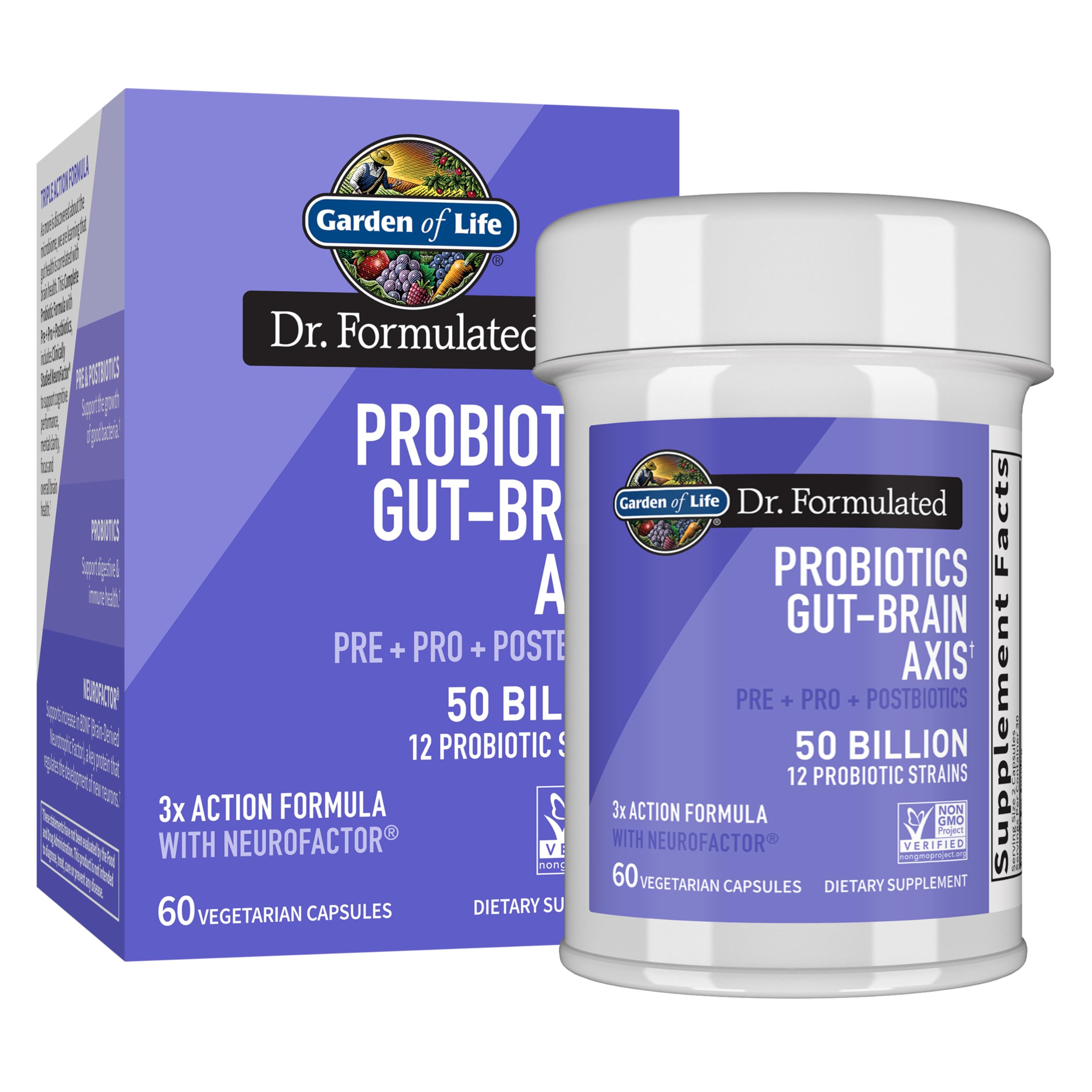 Garden of Life Dr. Formulated Gut Brain Axis Probiotic, 50B CFU, 60ct