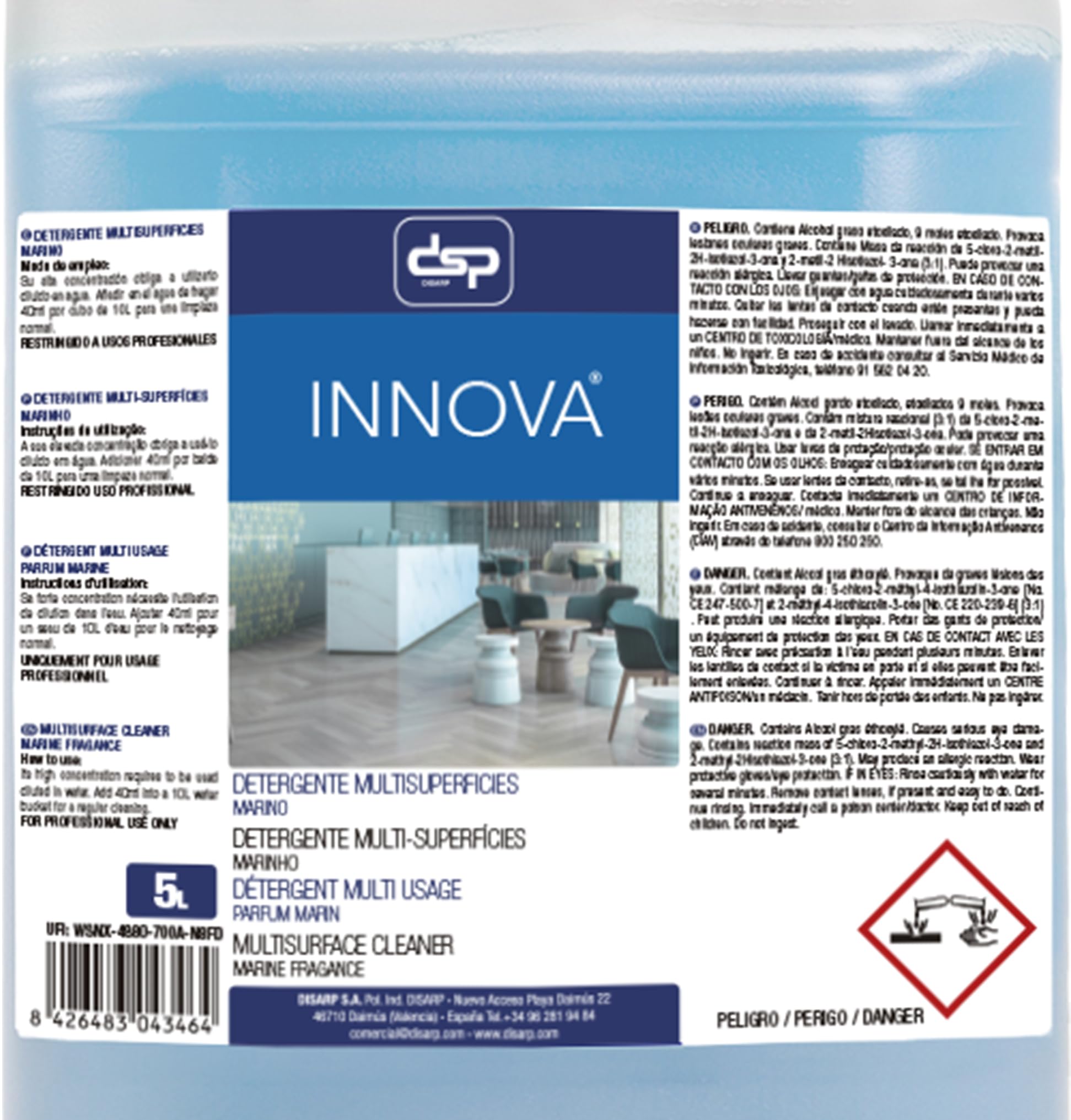 INNOVA DETERGENTE HIGIENIZANTE MULTISUPERFICIES PERFUME MARINO GARRAFA 5L (4)