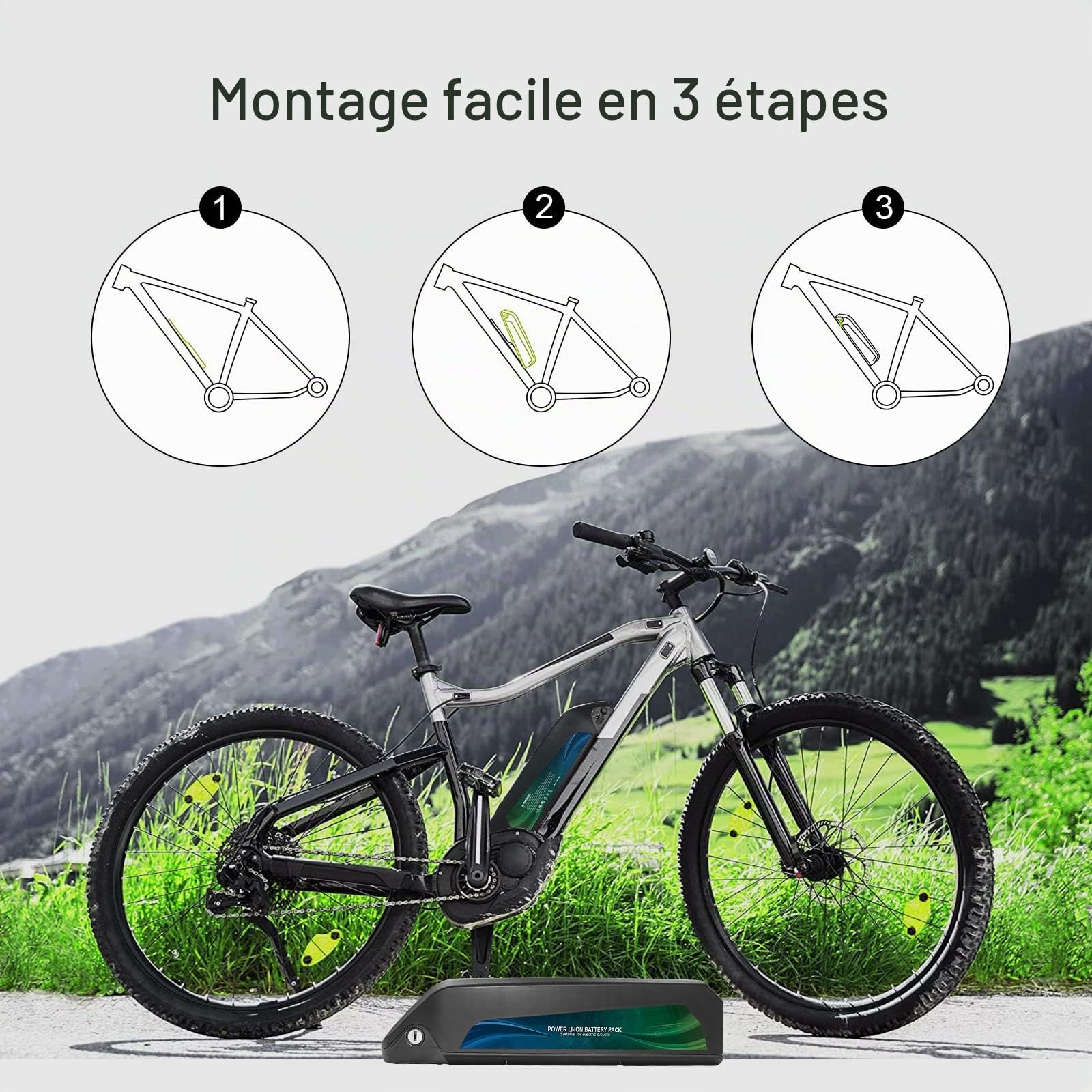 (Batterie de Classe a) 24V 36V 48V 52Vbatterie de vélo électrique 10,5Ah 14Ah Batterie de vélo électrique pour 1000W 750W 500W 1200W vélo électrique, Batterie Lithium - ION Hailong