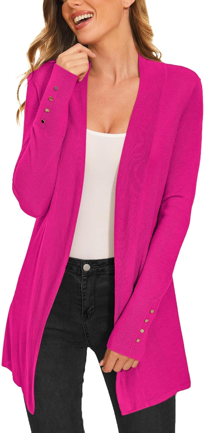 Cardigan for Women Dressy Casual Long Sleeve Open Front Knit Cardigan Sweaters