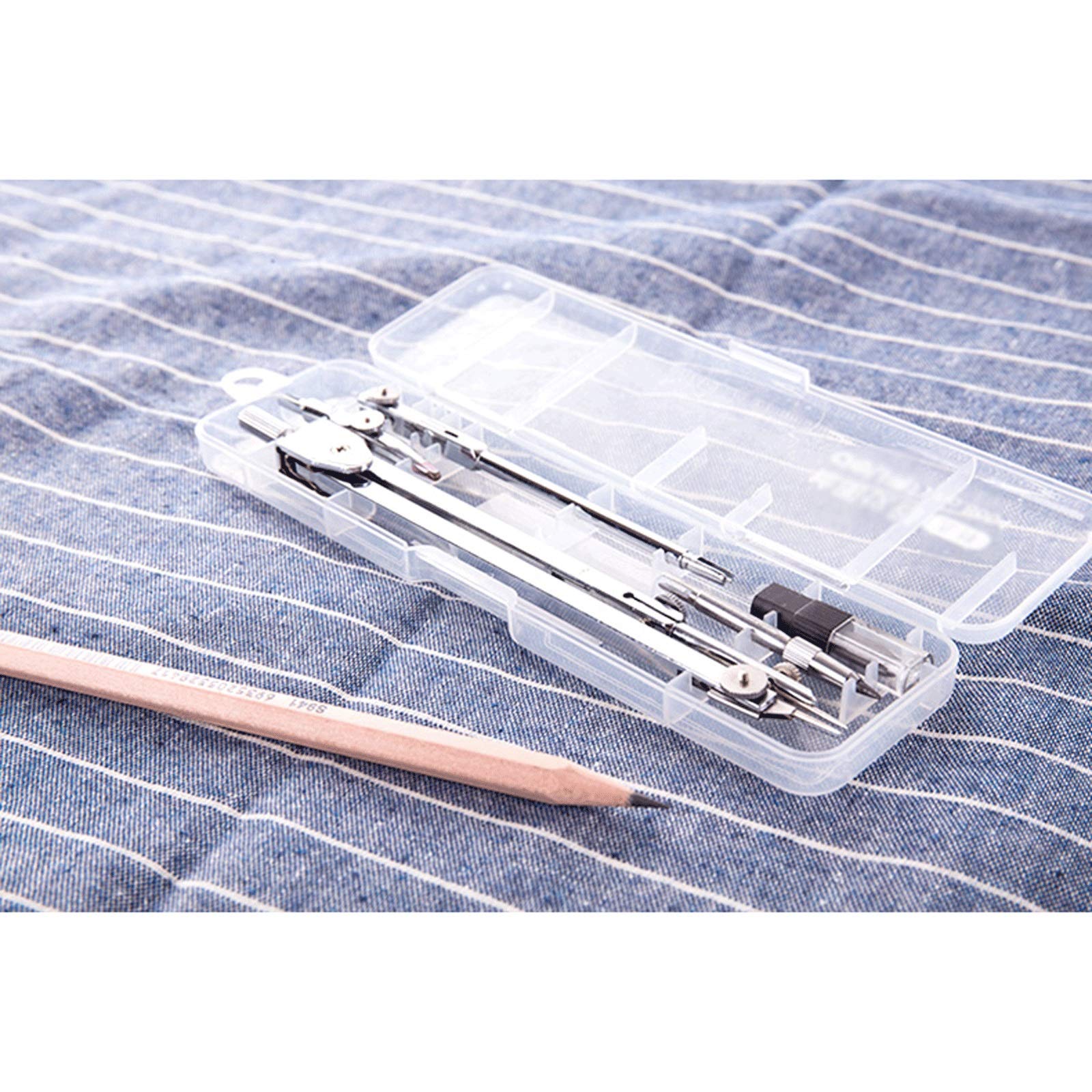 Mathematik Set Metallkompass-Set Professioneller Zeichnungs-Design-Kompass, 5-teiliger Edelstahl-Mathematikkompass, Schreibwaren-Vorrats-Prüfungs-Zeichnungs-Tool für Studenten Zirkelkasten
