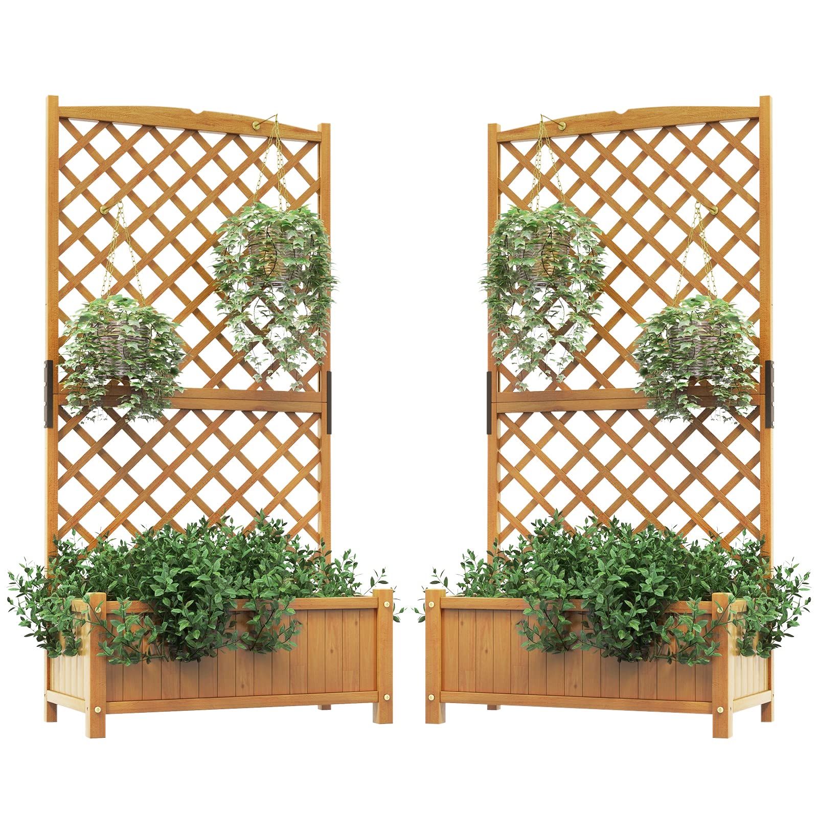 HAPPYGRILL Raised Garden Bed with Trellis, 71