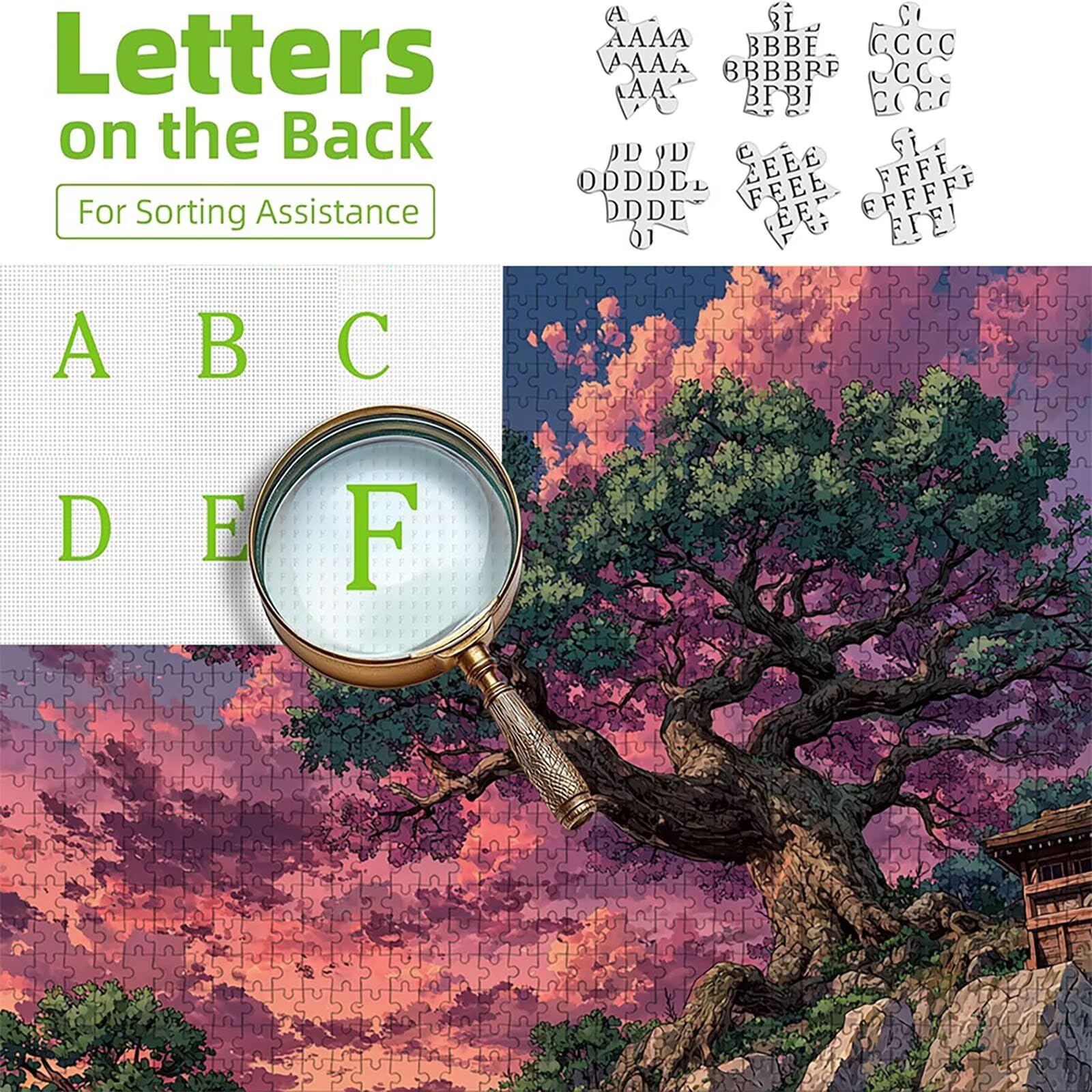 Puzzle Arte con Scatola Albero, Viola Puzzle Legno 3000 Pezzi Adulti 122x81cm, Attività di Intrattenimento ad Alta Difficoltà, DIY Classici Gioco, Jigsaw Per Tutta La Famiglia, Estate Regalo, 6-4704