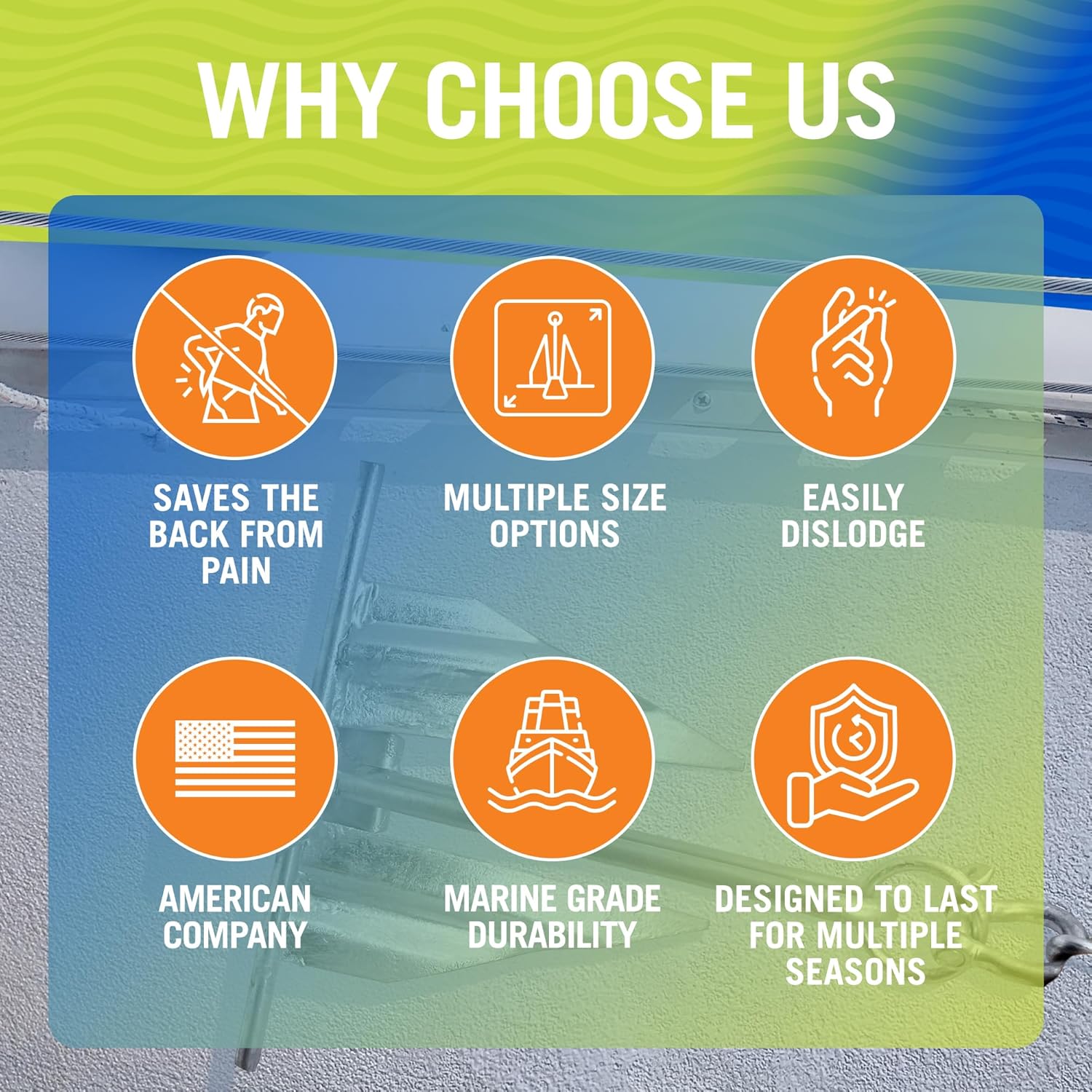 Boat Anchor with Slip Ring, Fluke Design for Pontoon, Jon Boat, or Small Boats, Galvanized Steel Marine Grade, Suitable in Sea and Lake, 5 lb Anchor for Boats